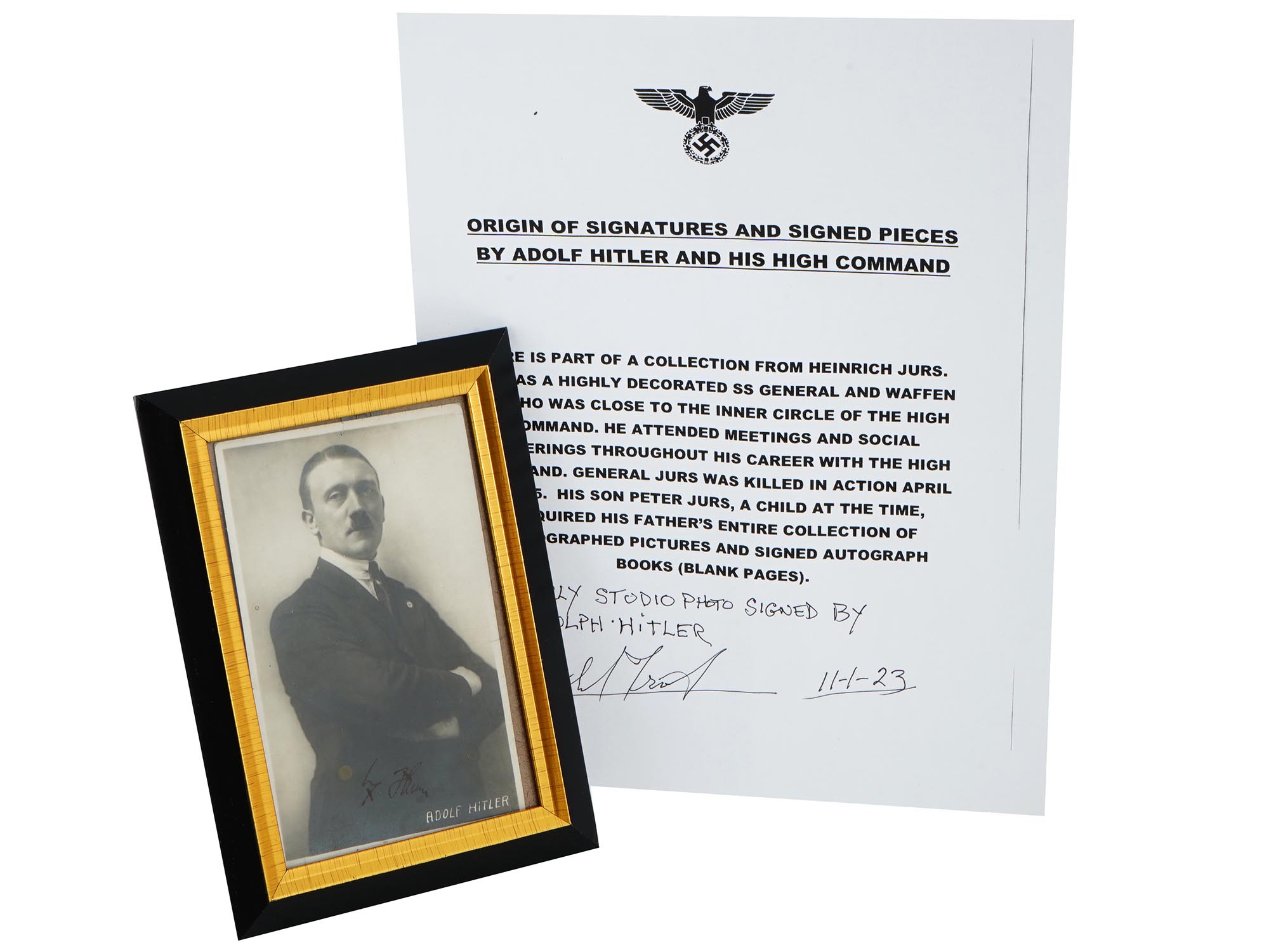 AUTOGRAPHED PHOTOGRAPH PORTRAIT OF ADOLF HITLER PIC-0