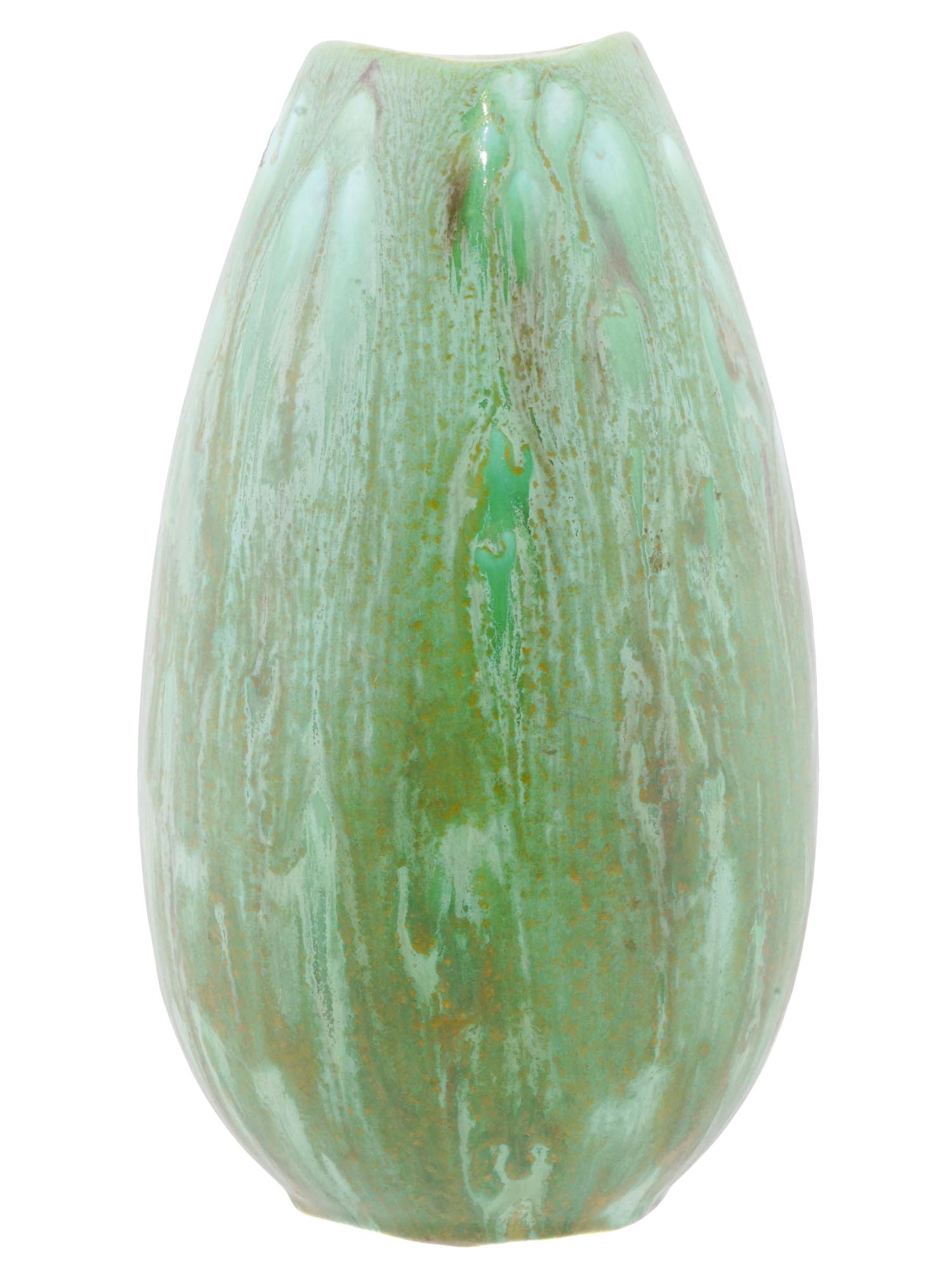 MID 20TH CENTURY GREEN GLAZED CERAMIC VASE PIC-3