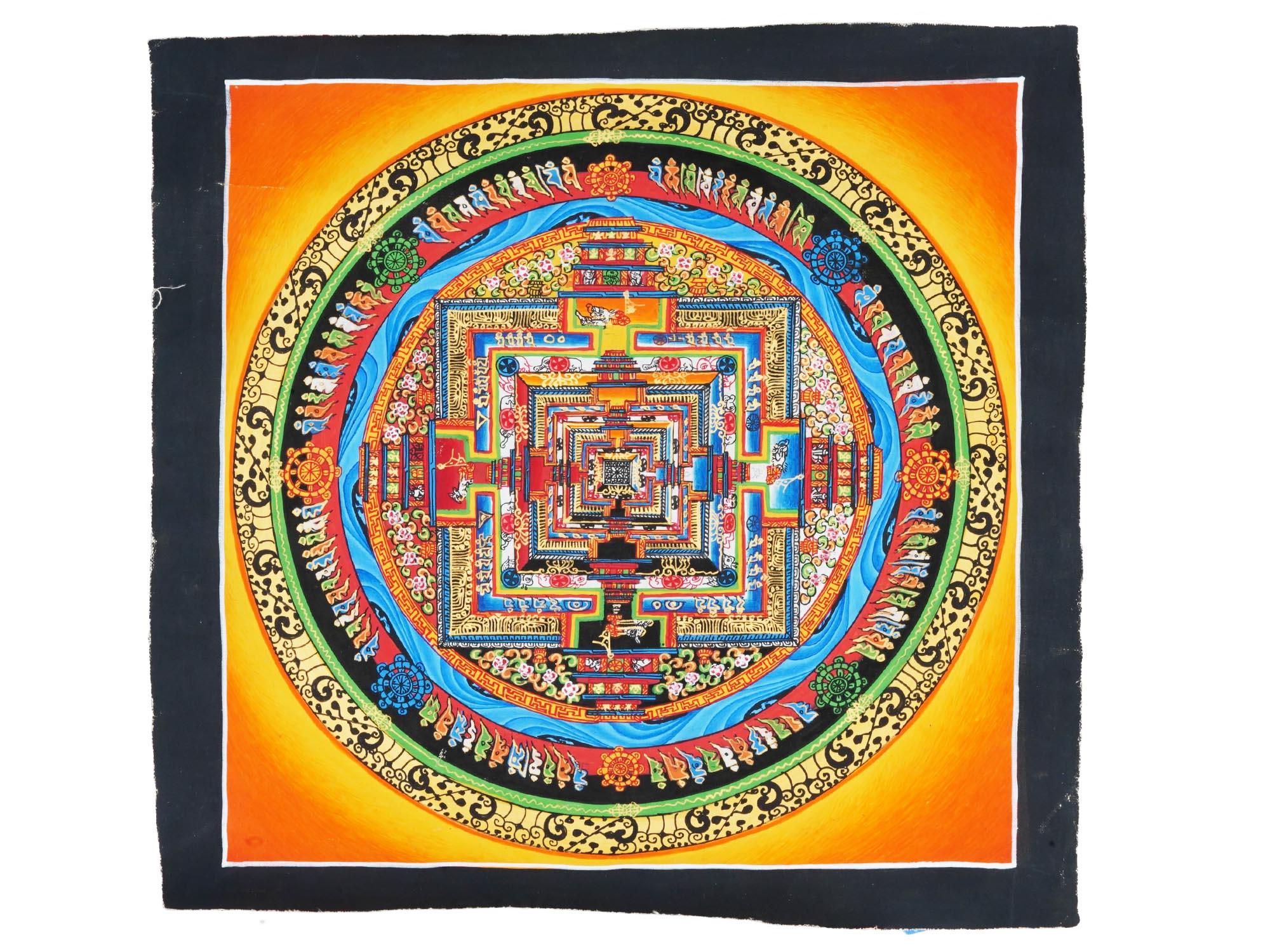 TIBETAN THANGKA KALACHAKRA WHEEL OF TIME PAINTING PIC-0