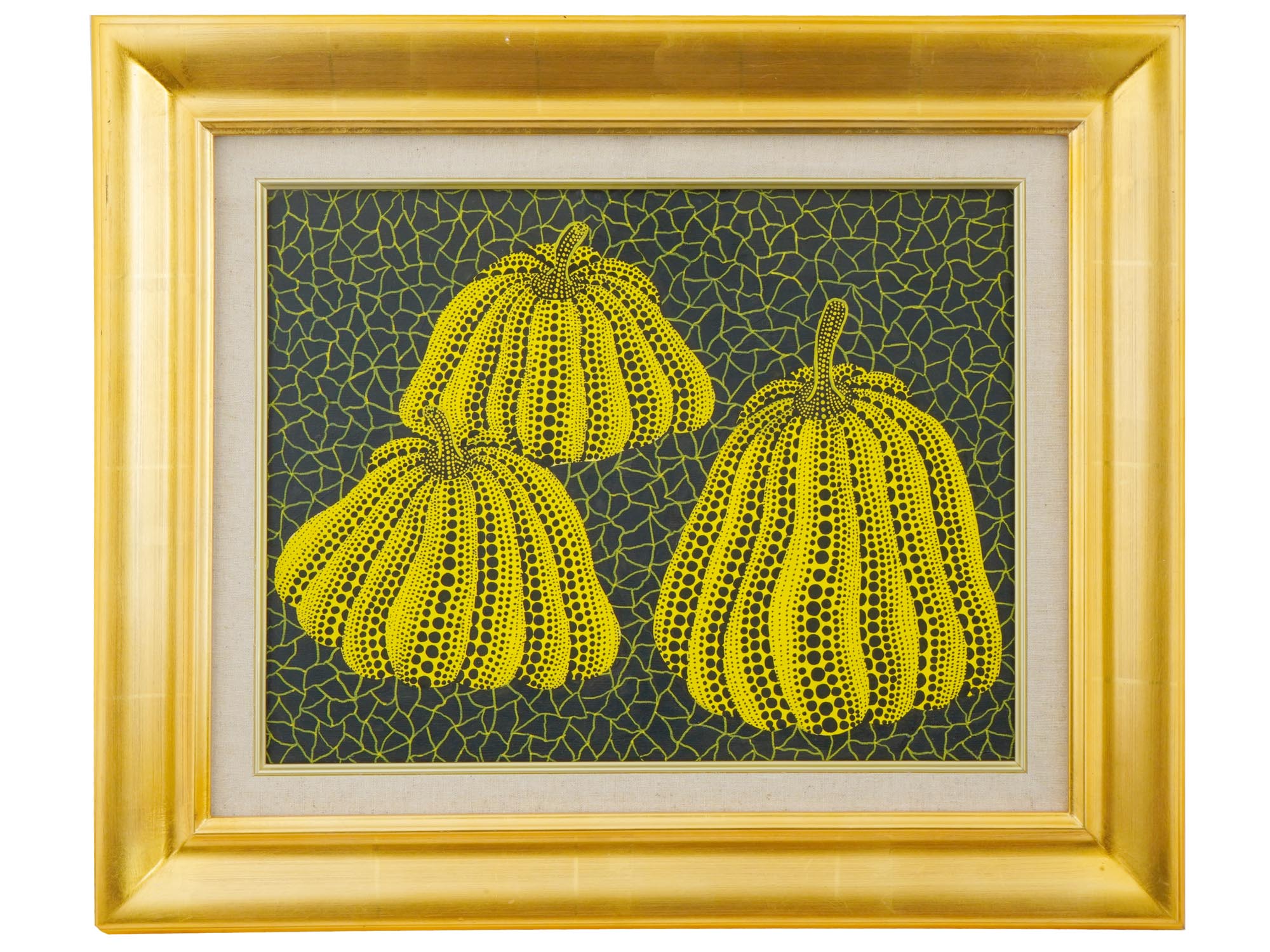 THREE PUMPKINS ACRYLIC PAINTING AFTER YAYOI KUSAMA PIC-0