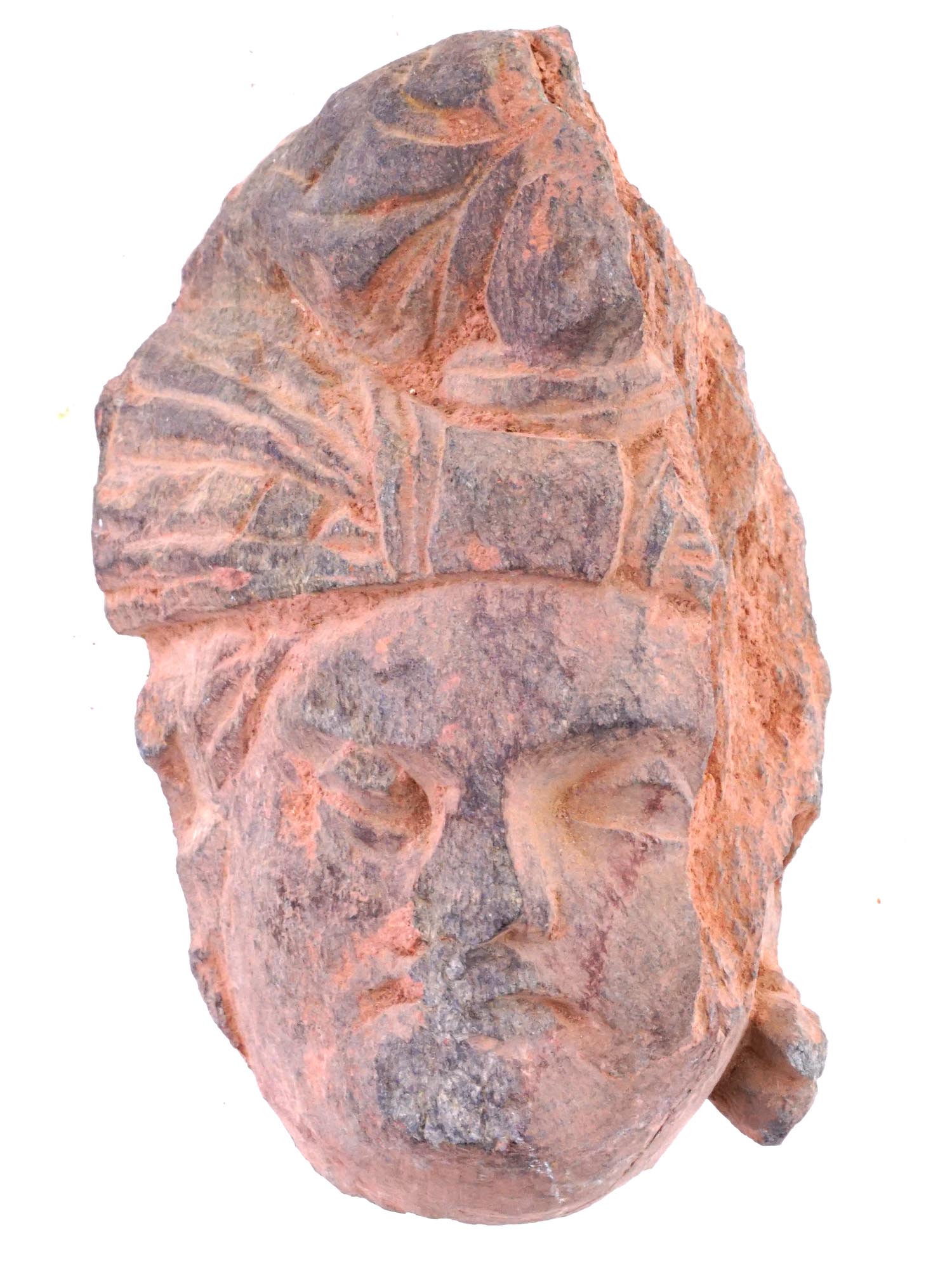 ANCIENT ASIAN GANDHARA PERIOD BLACK STONE HEAD PIC-0