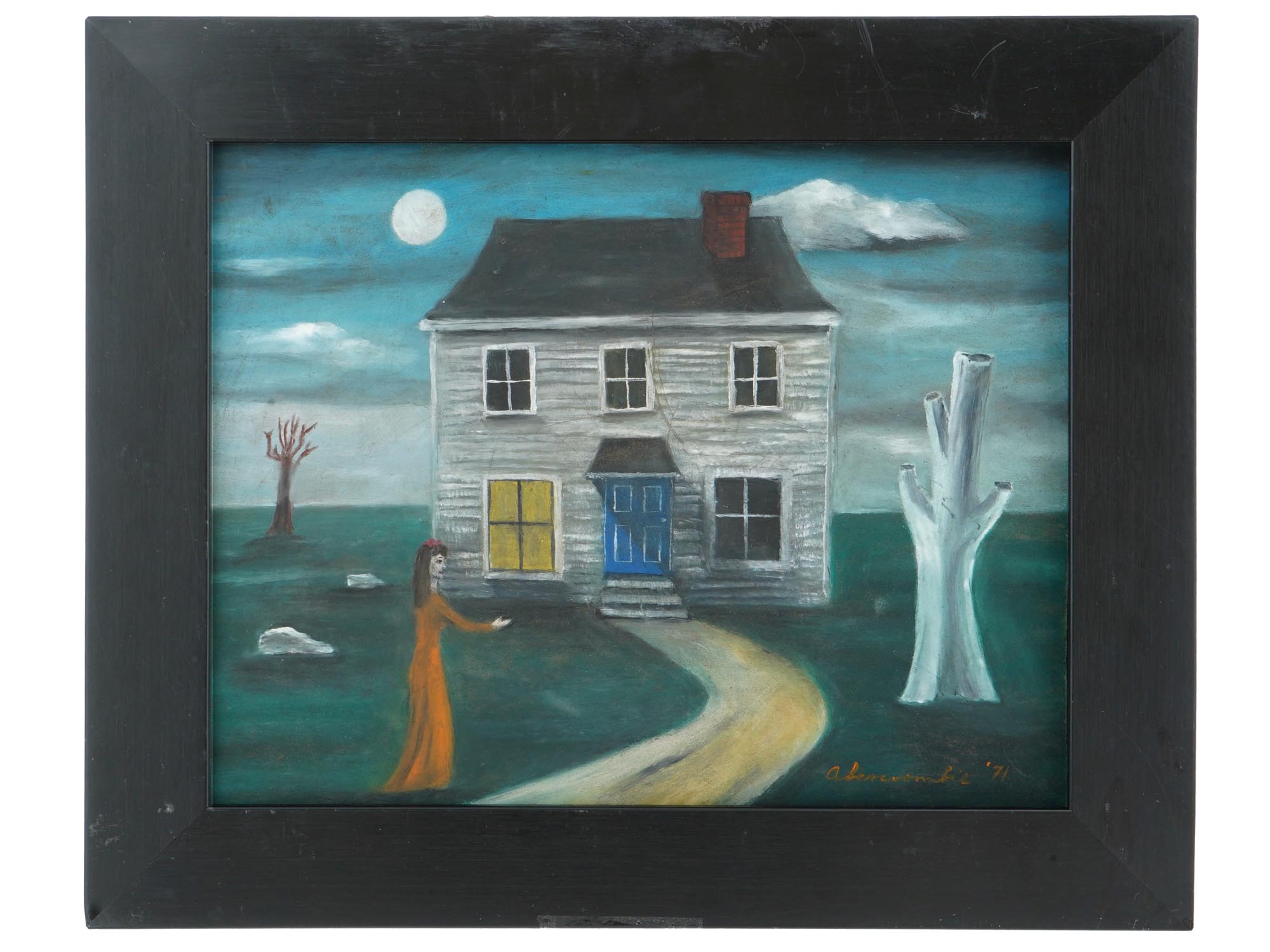 1971 AMERICAN PAINTING MY HOME BY GERTRUDE ABERCROMBIE PIC-0