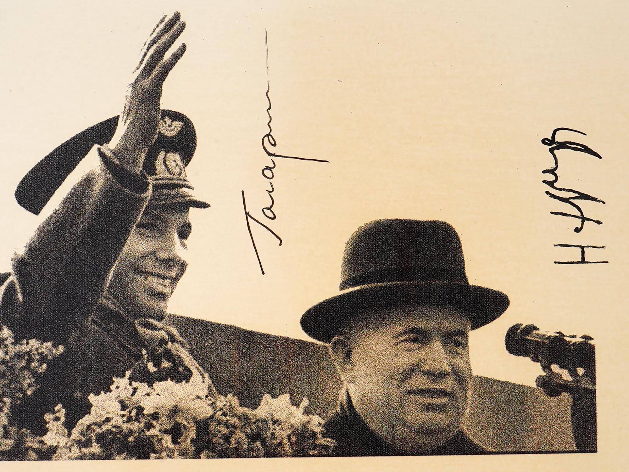 VINTAGE SOVIET PHOTO KHRUSHCHEV GAGARIN AUTOGRAPHED PIC-1