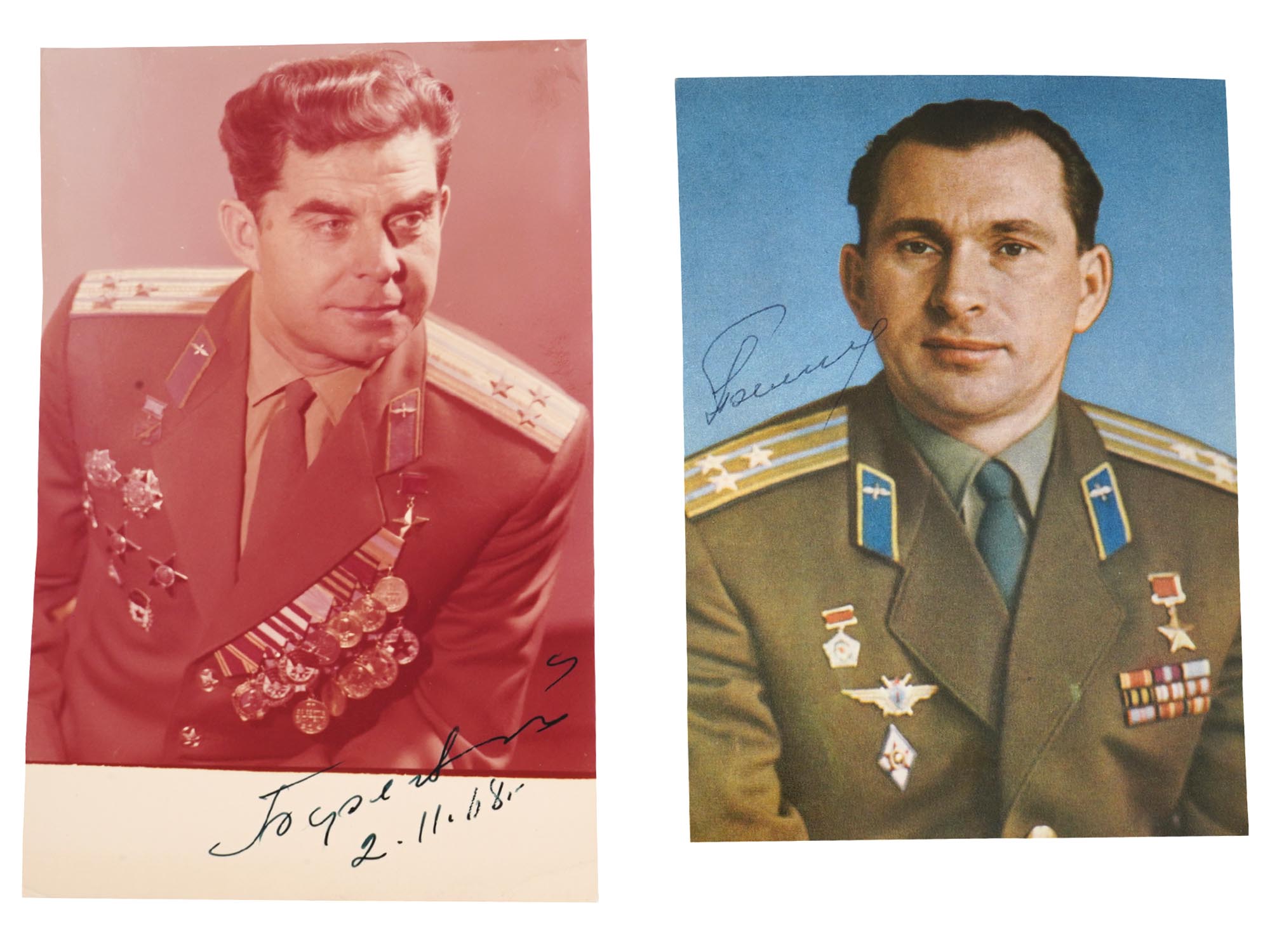 VINTAGE AUTOGRAPHED PHOTOGRAPHS OF SOVIET COSMONAUTS PIC-2