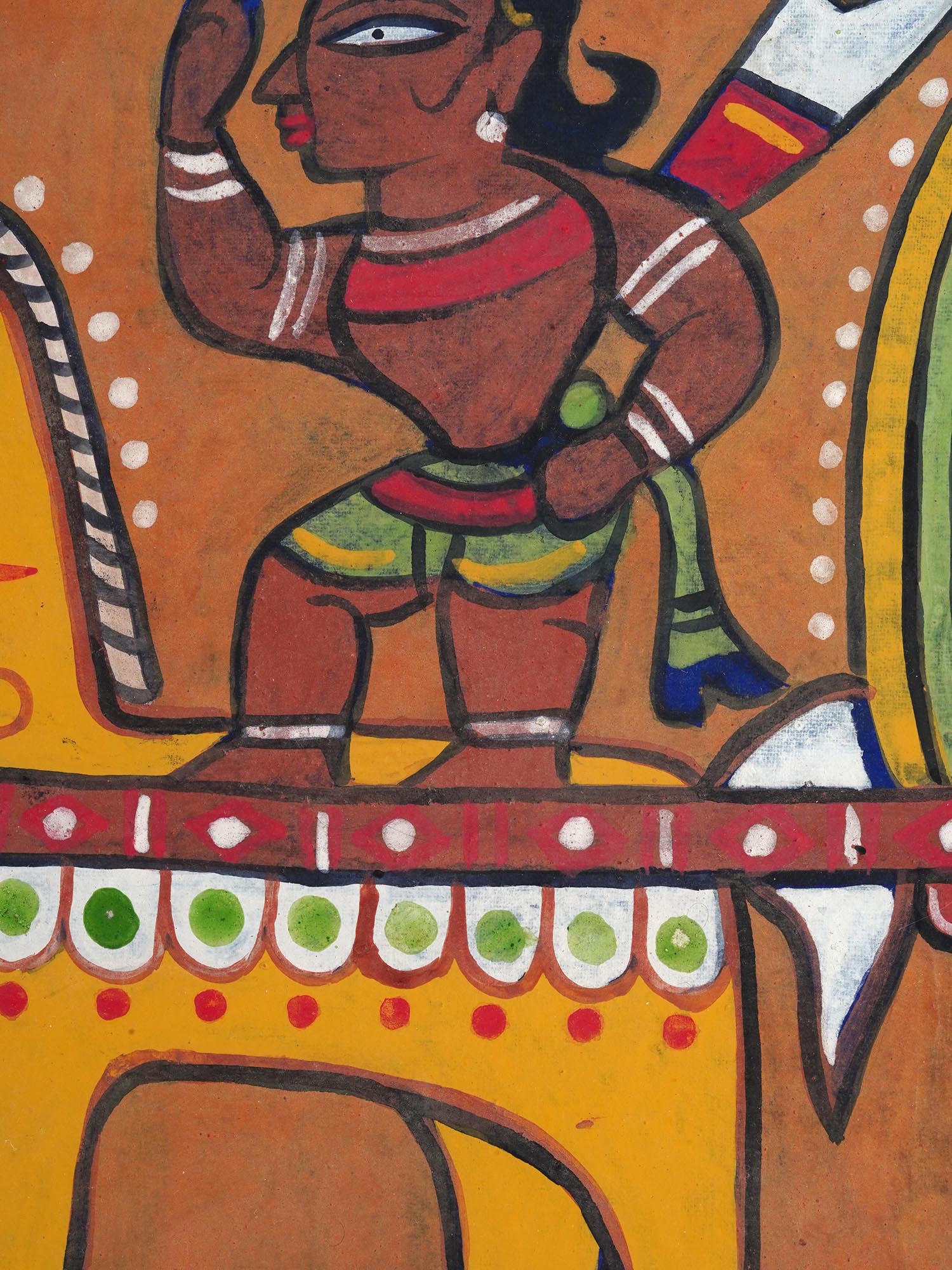 JAMINI ROY INDIAN TEMPERA ON BOARD PAINTING PIC-4