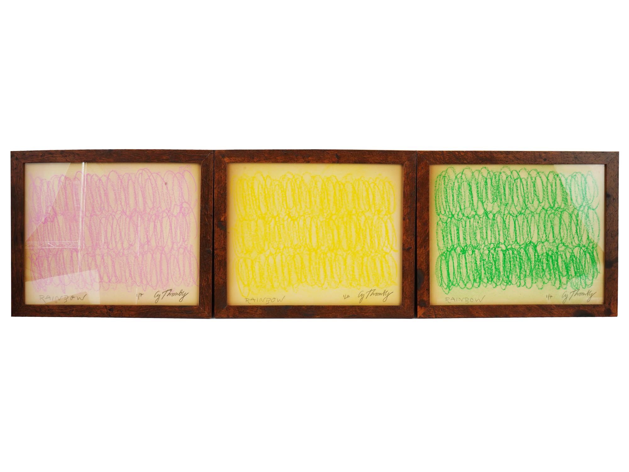 SET OF SEVEN RAINBOW PASTEL PAINTING BY CY TWOMBLY PIC-3