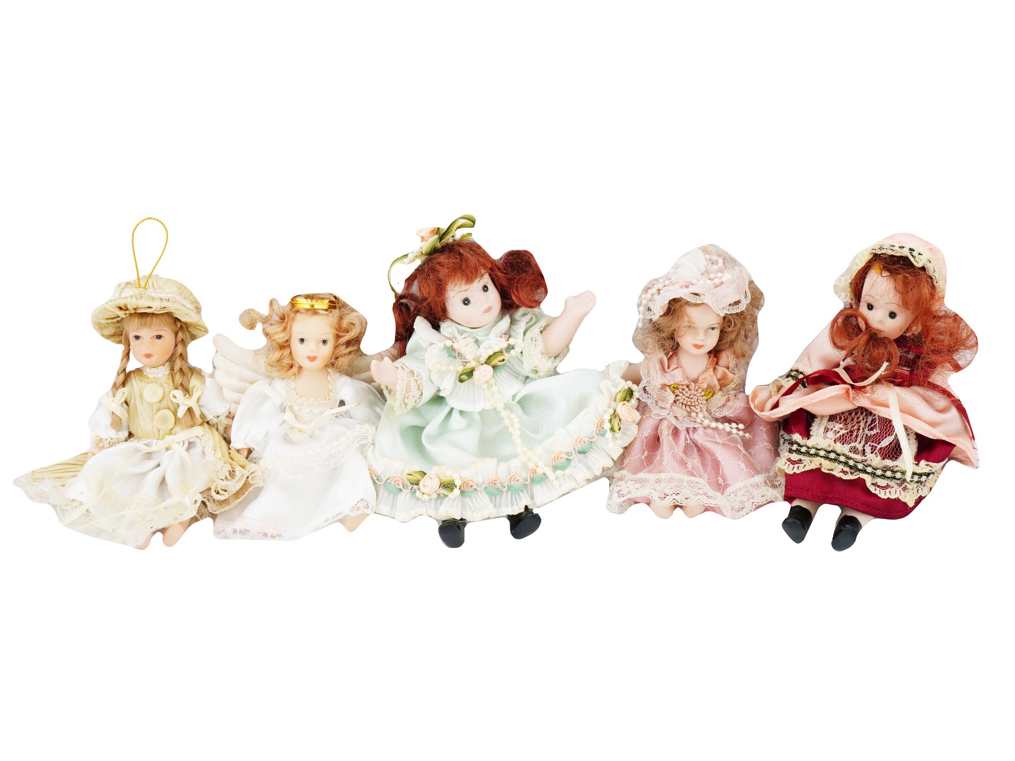 COLLECTION OF VINTAGE PORCELAIN DOLLS IN OUTFITS PIC-4