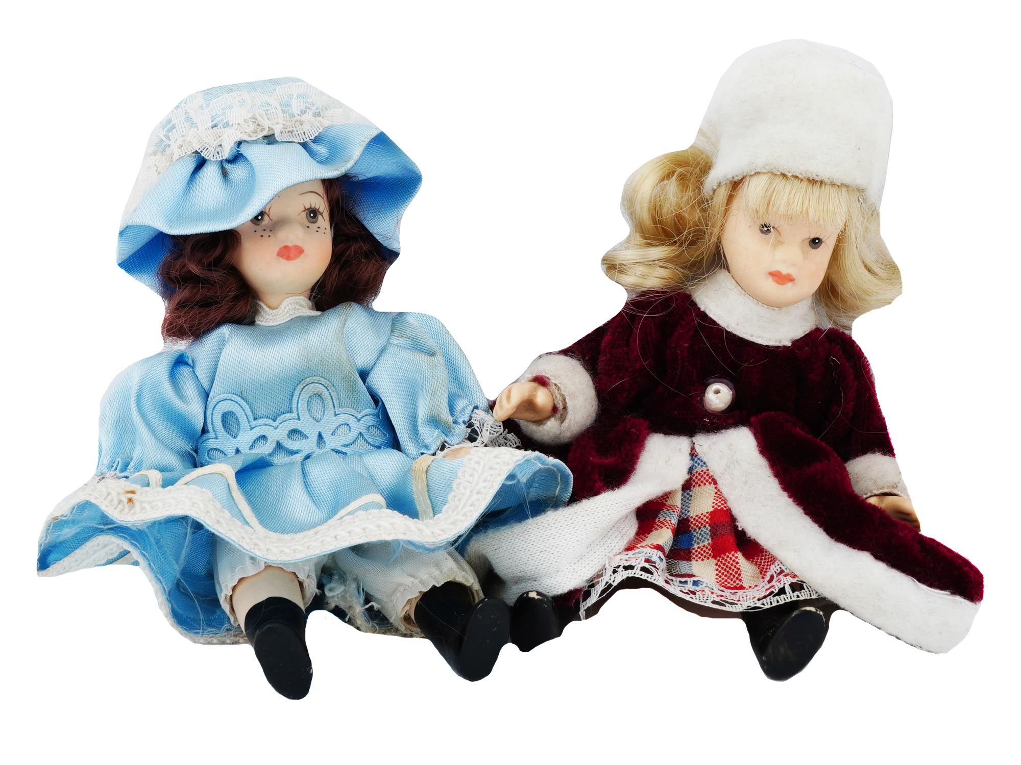 COLLECTION OF VINTAGE PORCELAIN DOLLS IN OUTFITS PIC-2