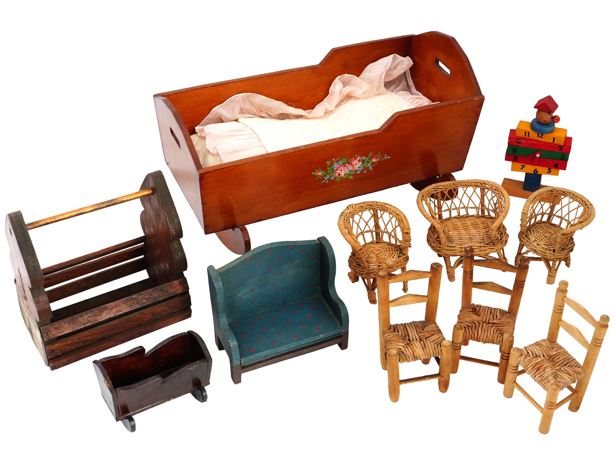 COLLECTION OF VINTAGE WOODEN FURNITURE TOYS PIC-0