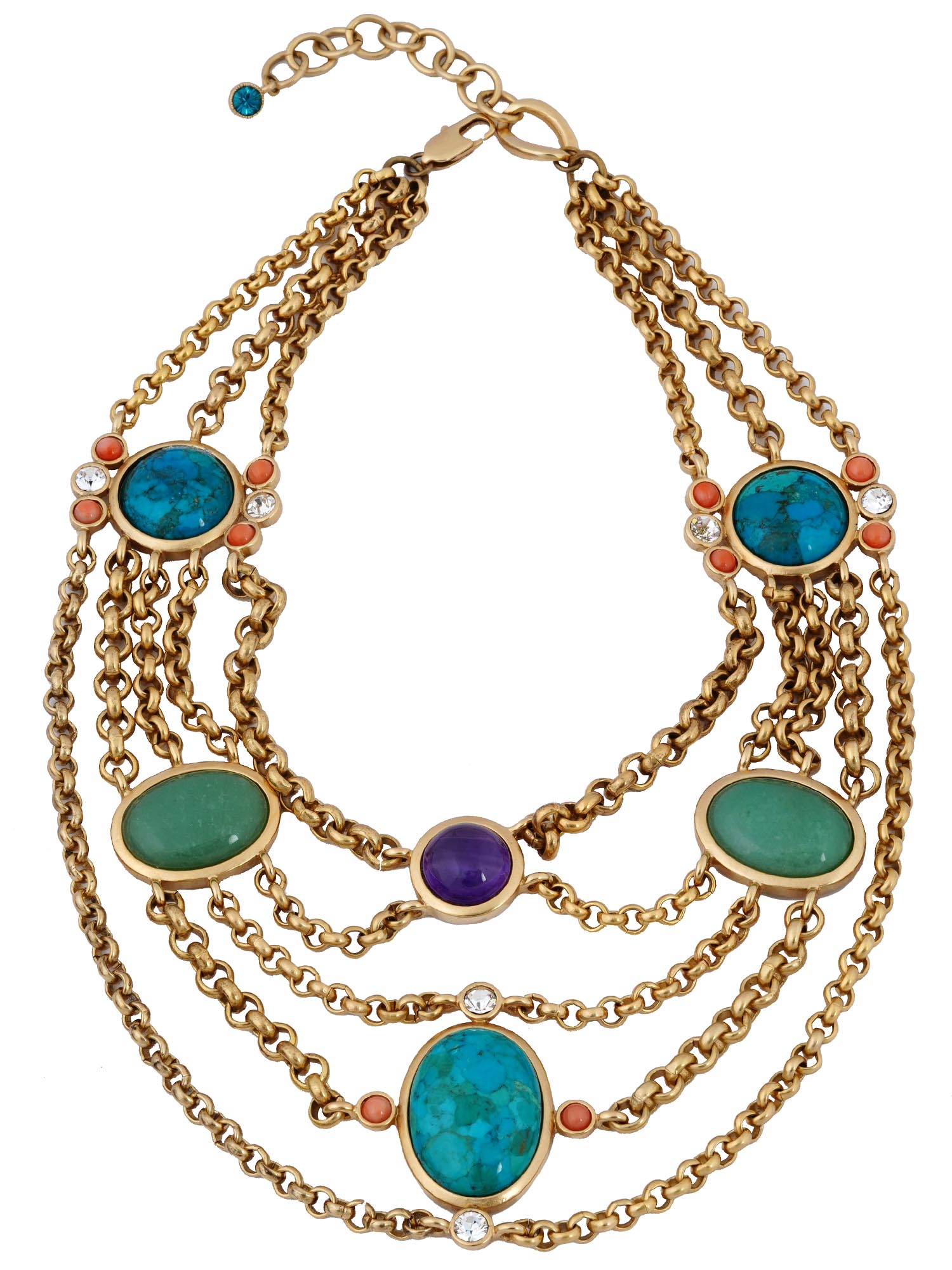 JUDITH LEIBER SHEBA GOLD PLATED COLLAR NECKLACE PIC-2