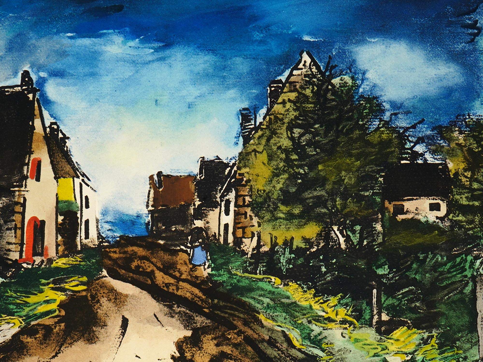 1959 FRENCH LITHOGRAPH PADDOCK AFTER MAURICE VLAMINCK PIC-2