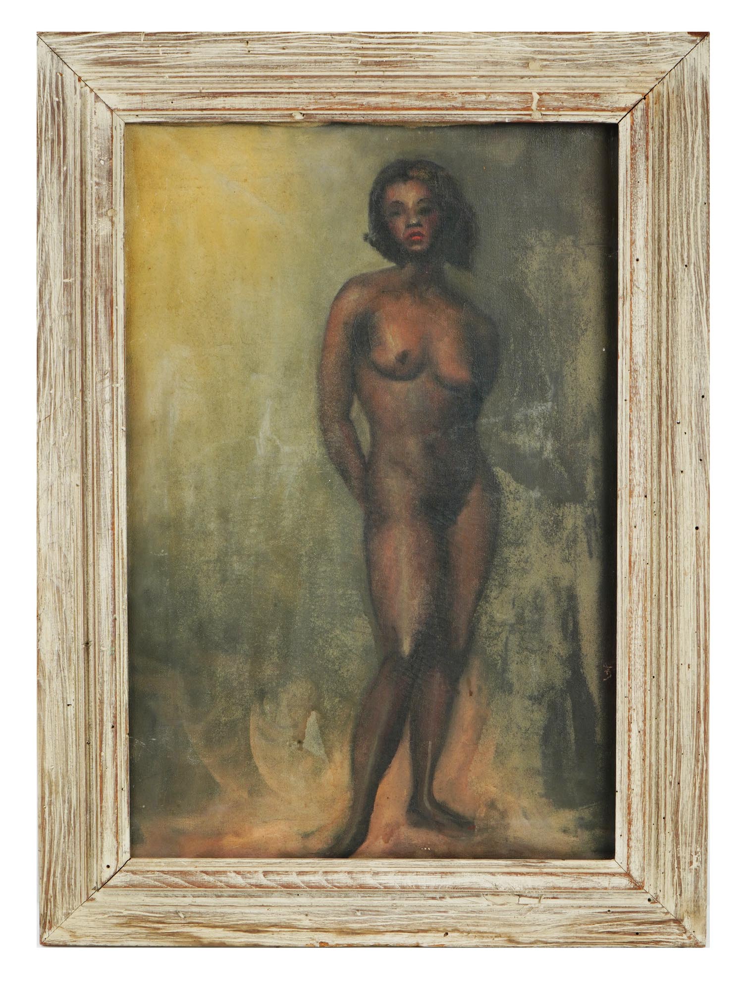 ATTR TO NORMAN LEWIS AFRO AMERICAN NUDE OIL PAINTING PIC-0