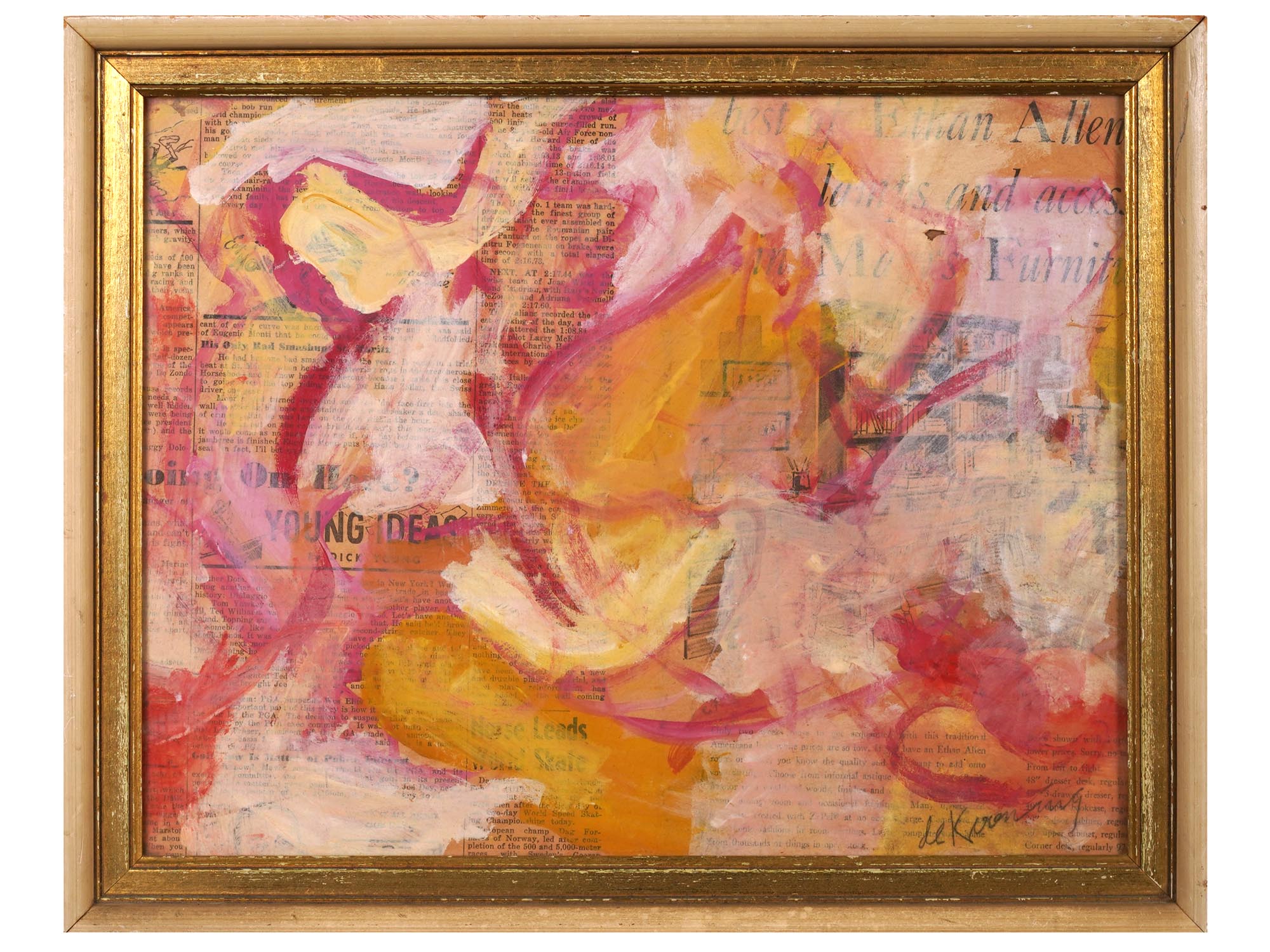 ATTRIBUTED TO WILLEM DE KOONING MIXED MEDIA PAINTING PIC-0