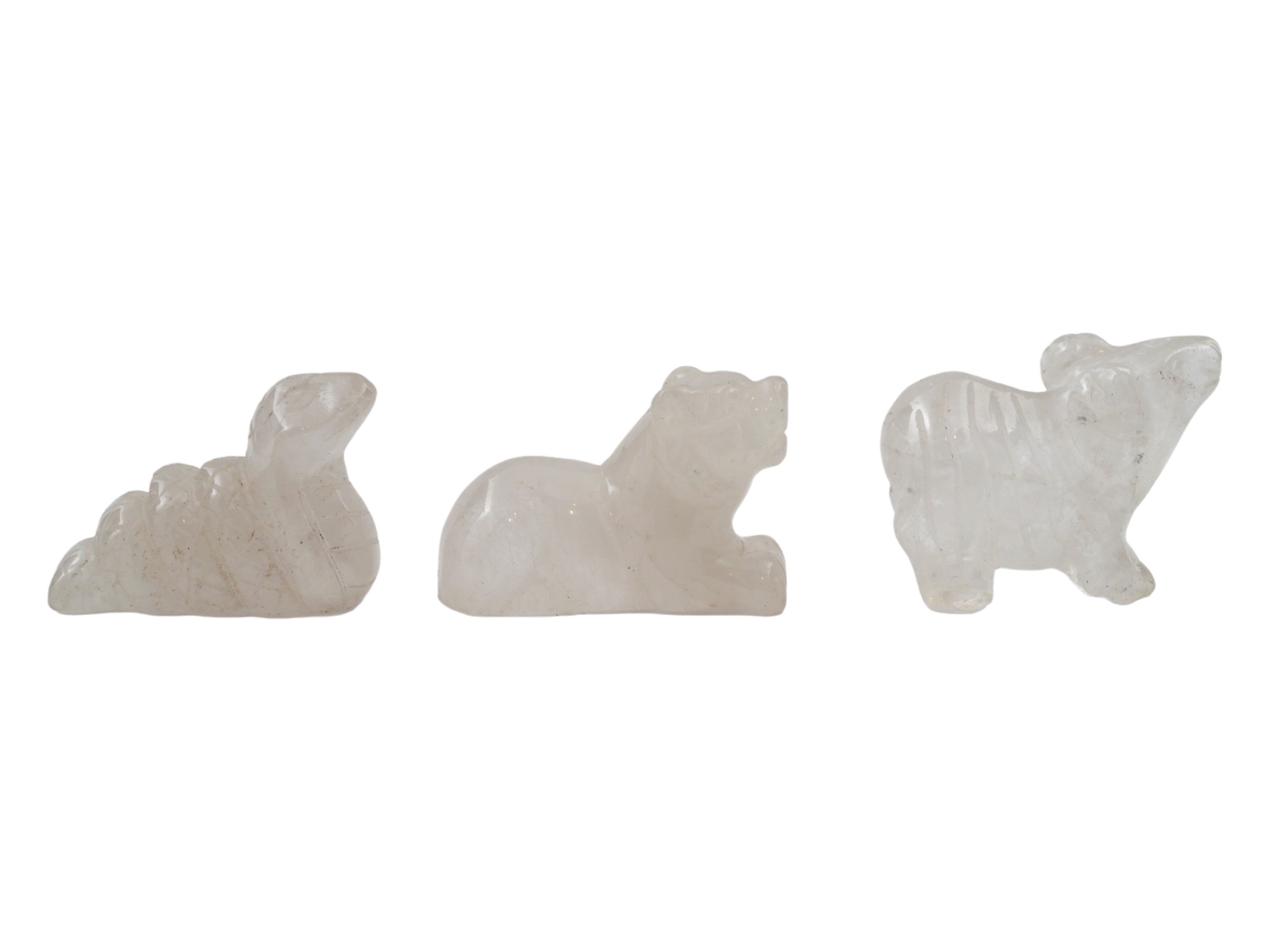 VINTAGE COLLECTION OF CARVED GEMSTONE ANIMAL FIGURINES PIC-4