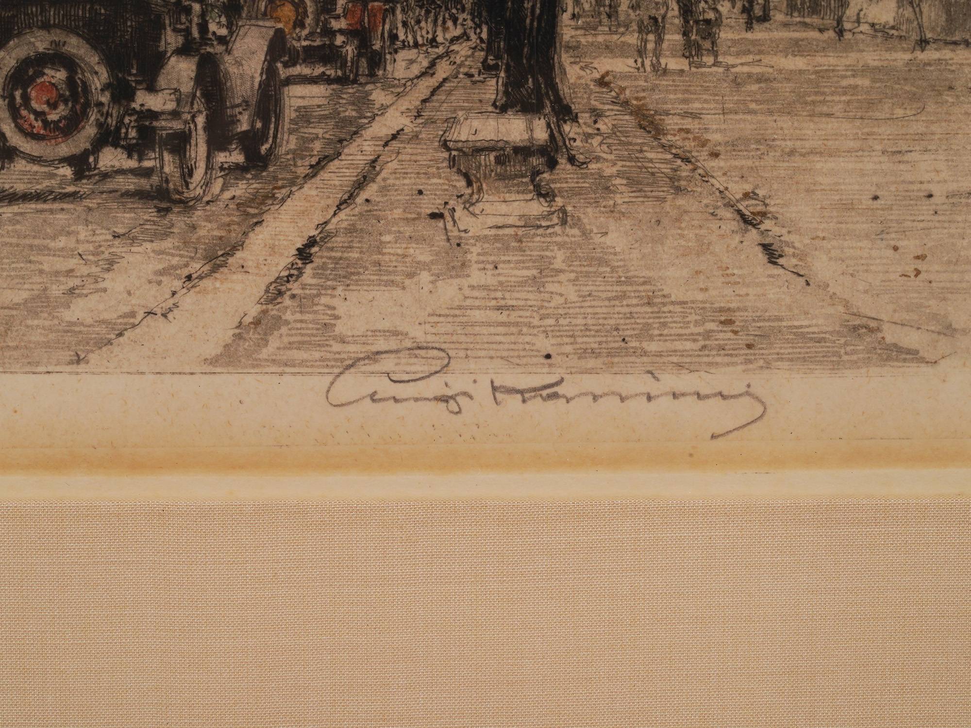 SIGNED ETCHING BY LUIGI KASIMIR FIFTH AVENUE 1927 PIC-4