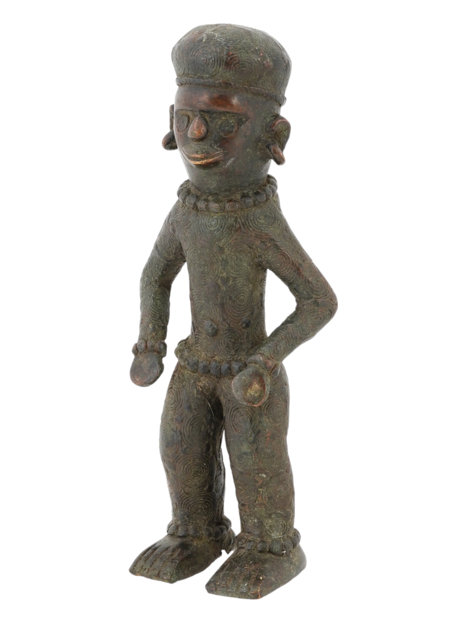 SMALL WEST AFRICAN NIGERIAN TIV BRONZE FIGURINE PIC-1