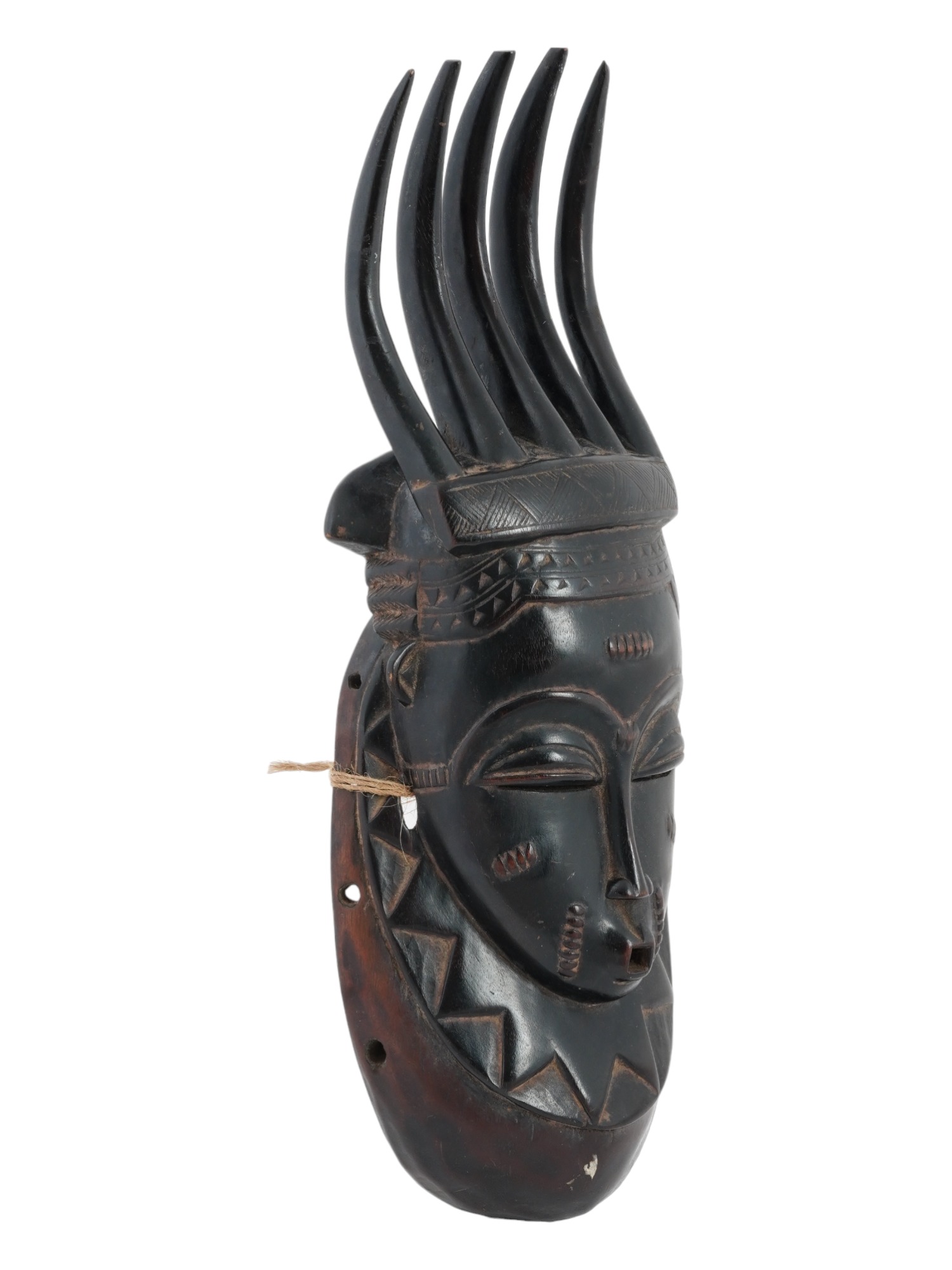 DARK BAOLET MASK FROM IVORY COAST WEST AFRICA PIC-1