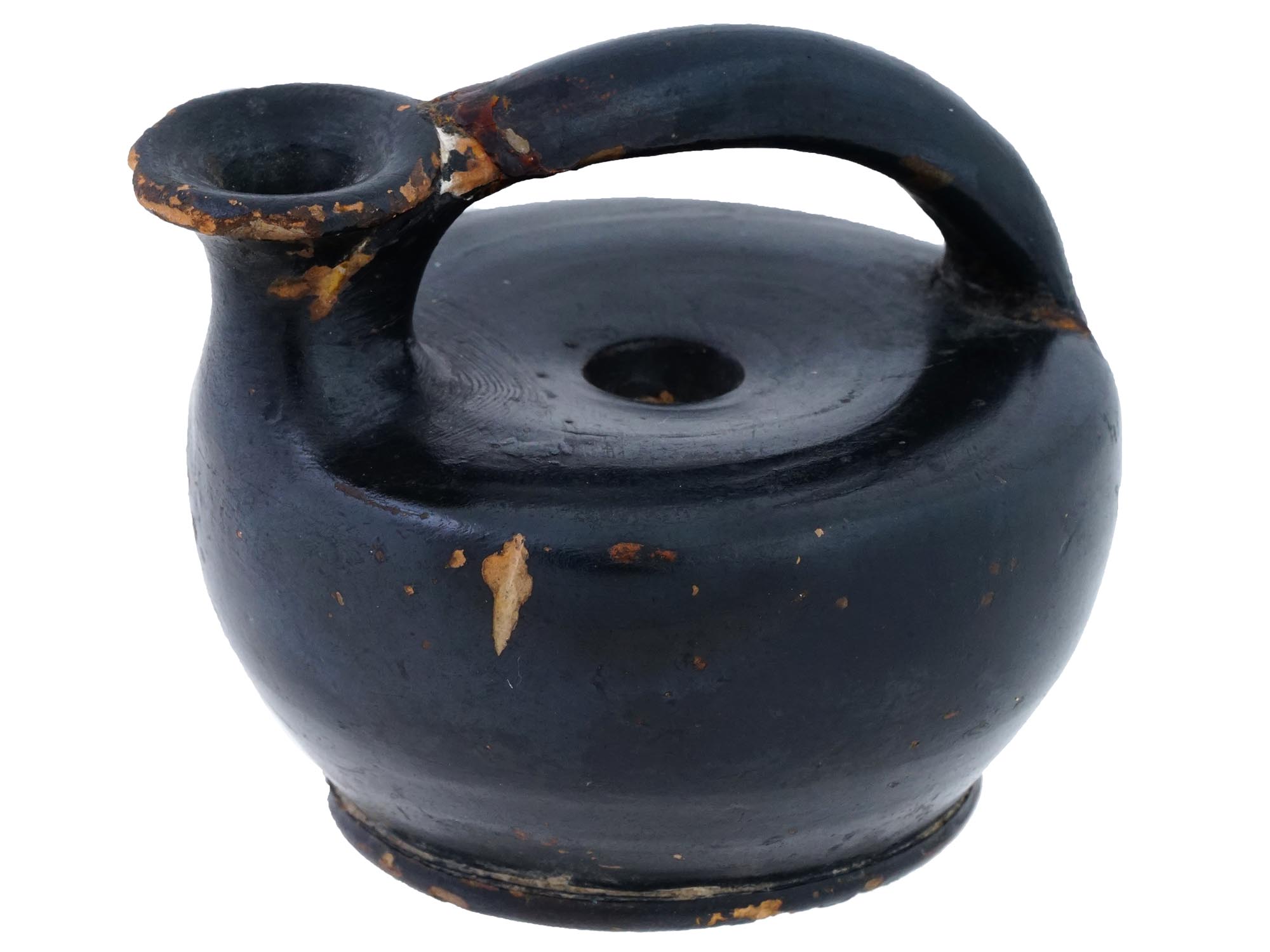 ANCIENT GREEK BLACK POTTERY OIL DROP DISPENSER PIC-0