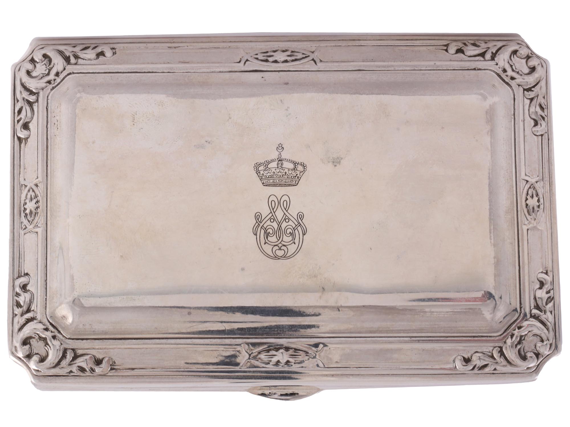 KING FAROUK OF EGYPT SILVER BOX BY TETARD PARIS PIC-1