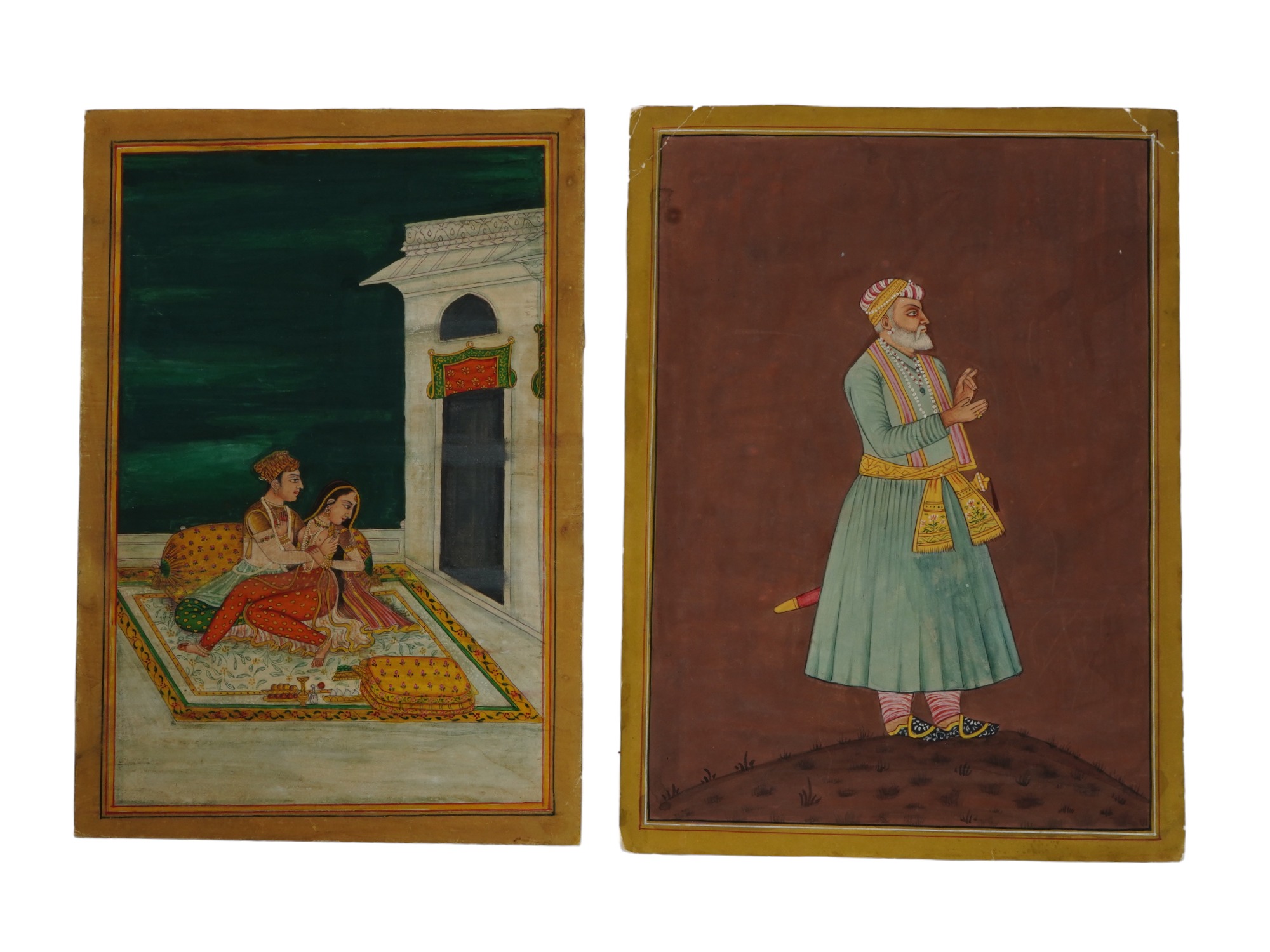 ANTIQUE INDIAN MUGHAL EMPIRE MINIATURE PAINTINGS PIC-2