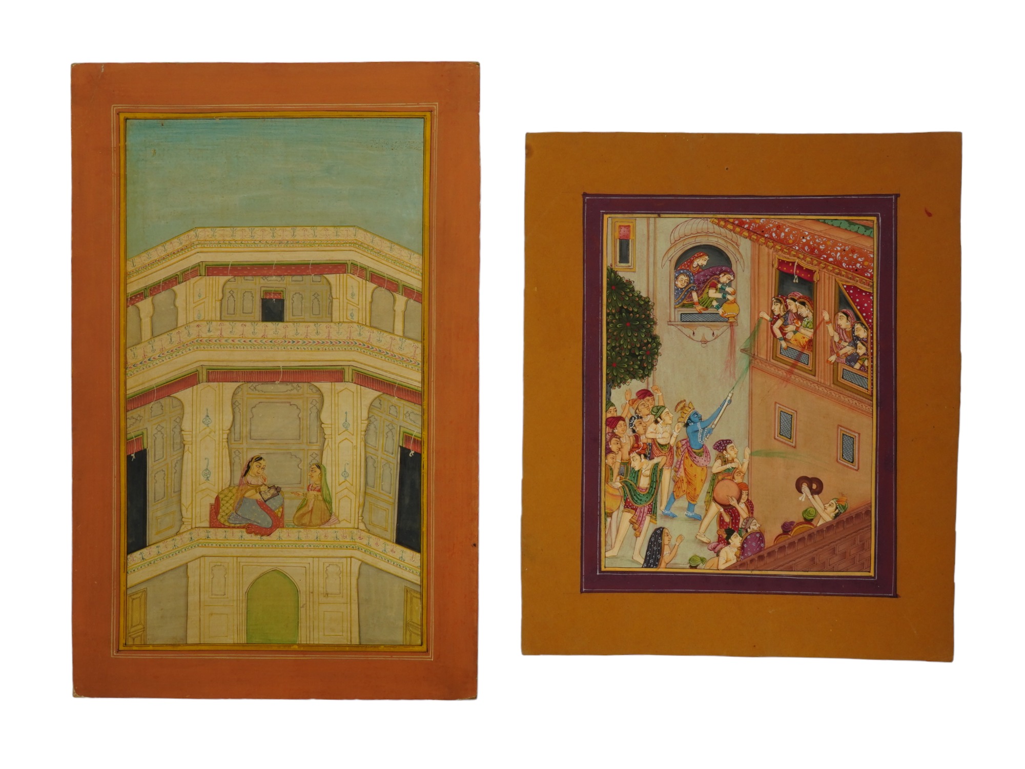 ANTIQUE INDIAN MUGHAL EMPIRE MINIATURE PAINTINGS PIC-1