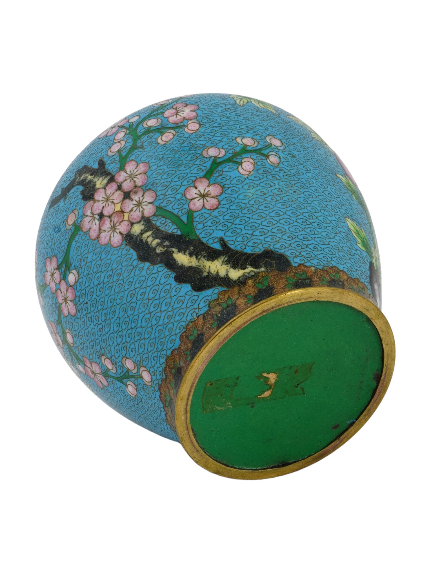 CHINESE COVERED CLOISONNE CHISEL ENAMEL GINGER JAR PIC-5