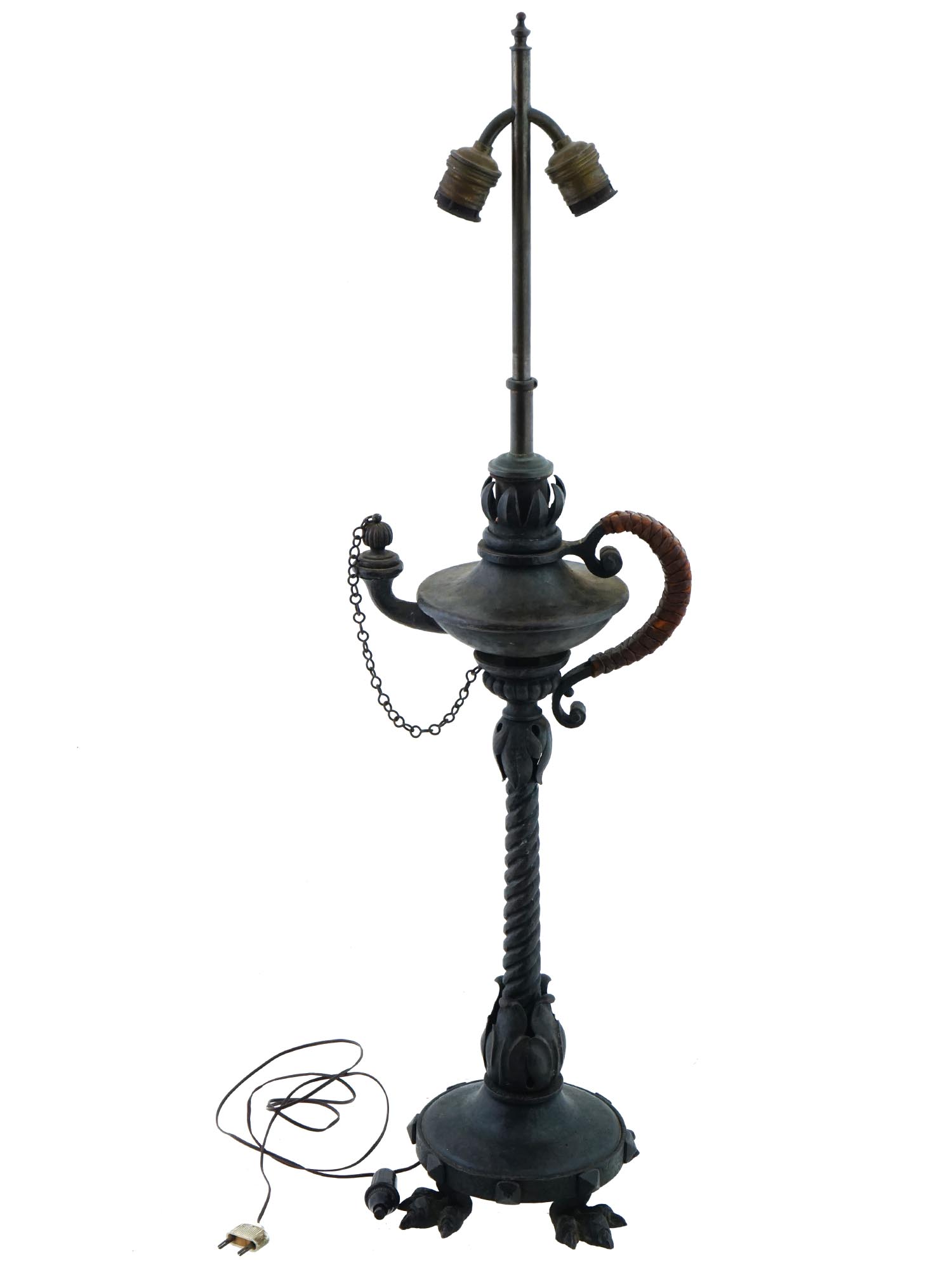 ANTIQUE WROUGHT IRON TABLE LAMP BY JOSE THENEE PIC-1