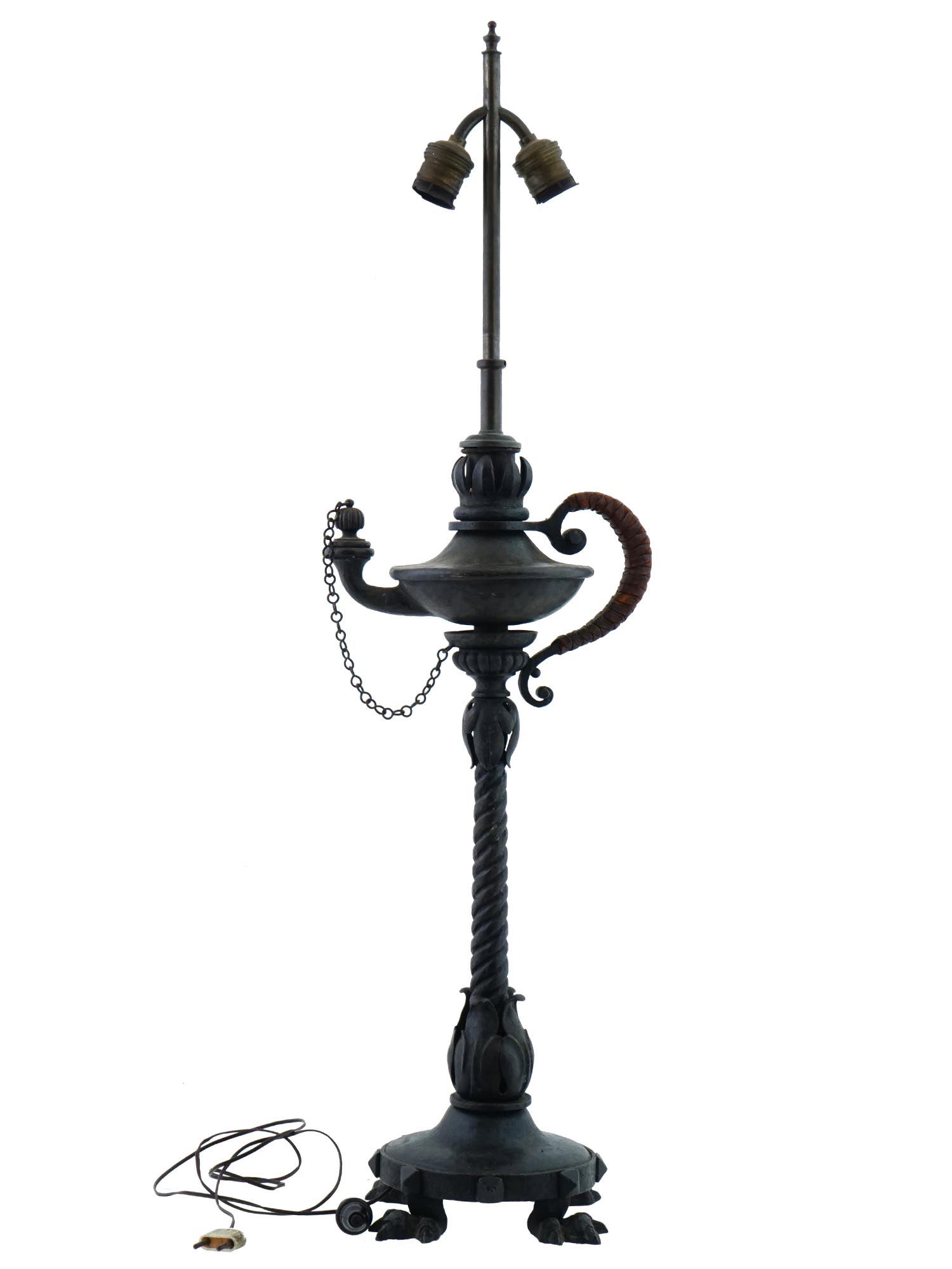 ANTIQUE WROUGHT IRON TABLE LAMP BY JOSE THENEE PIC-0