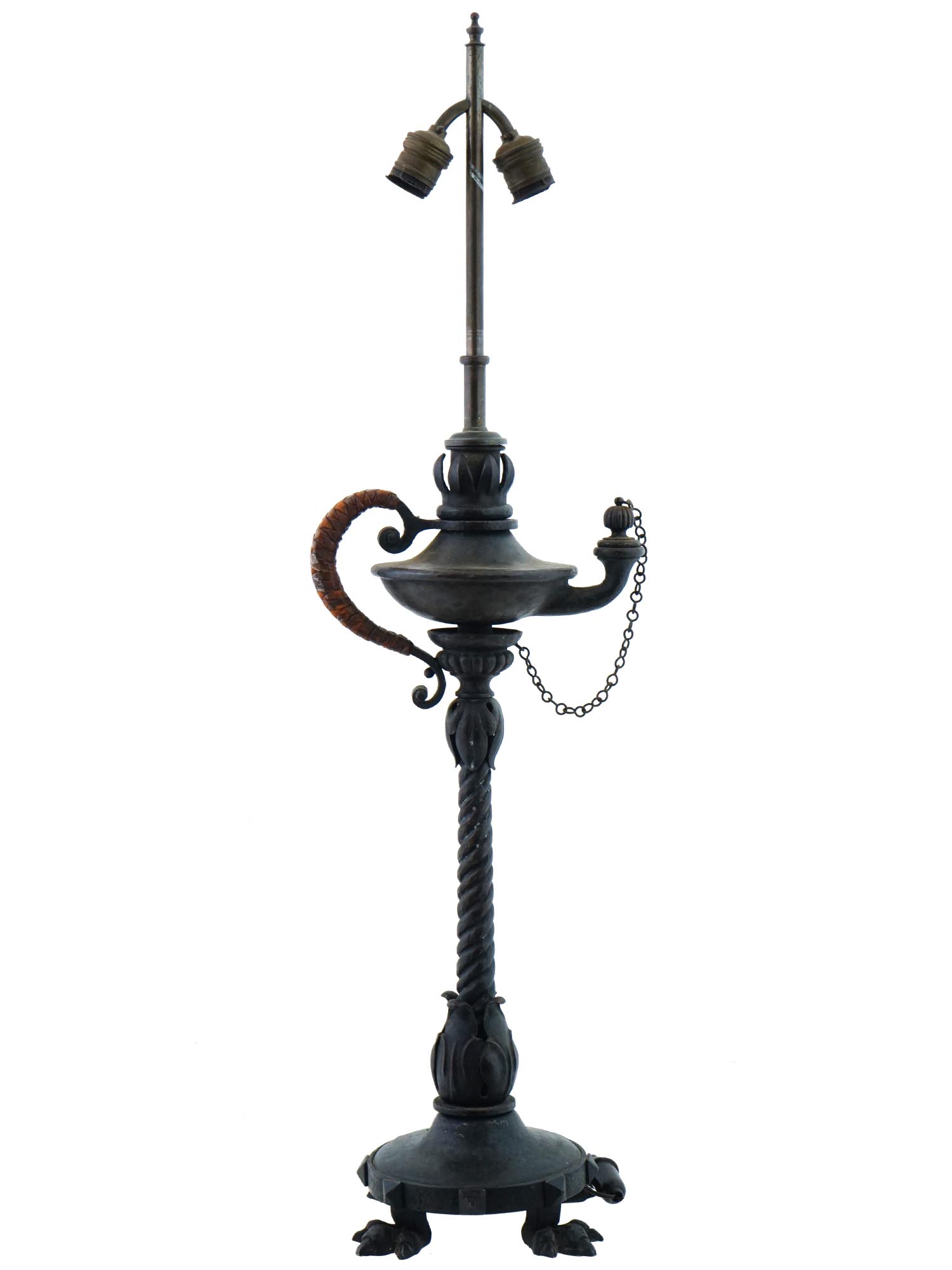 ANTIQUE WROUGHT IRON TABLE LAMP BY JOSE THENEE PIC-2