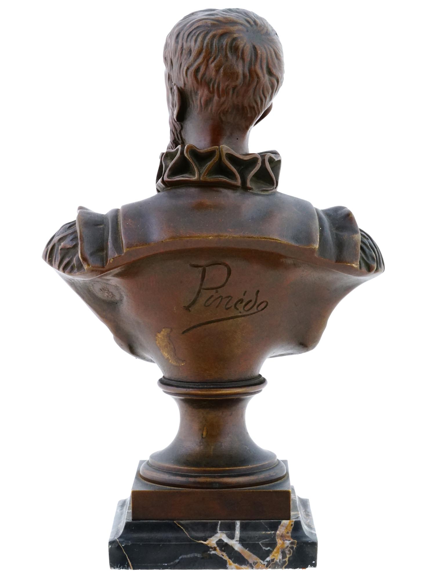 EMILE PINEDO ANTIQUE BRONZE BUST OF AMBROISE PARE PIC-3