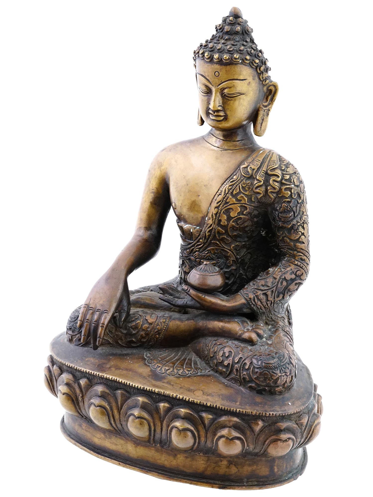 ANTIQUE 19TH C TIBETAN BRONZE BUDDHA FIGURE PIC-1