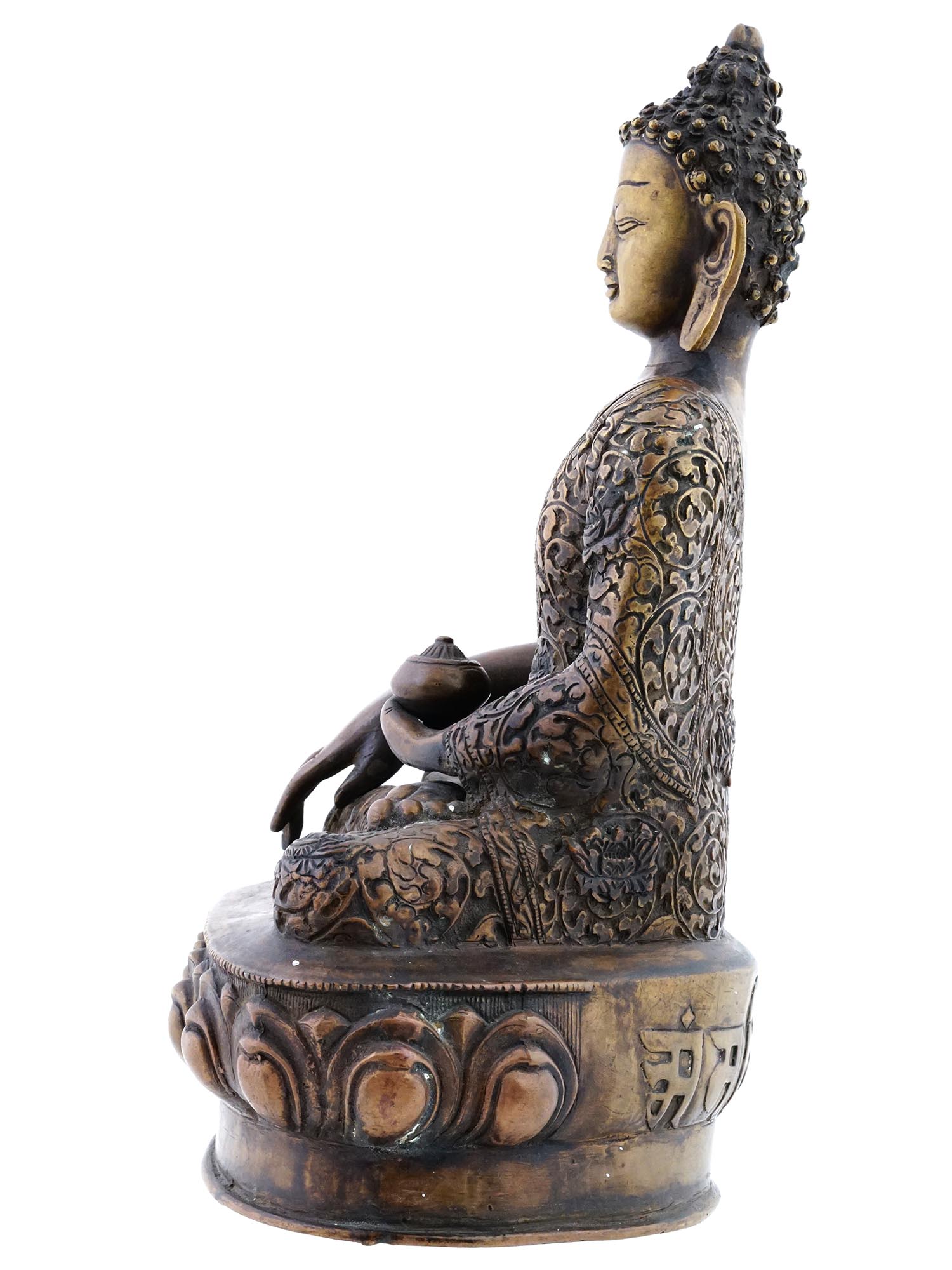 ANTIQUE 19TH C TIBETAN BRONZE BUDDHA FIGURE PIC-2