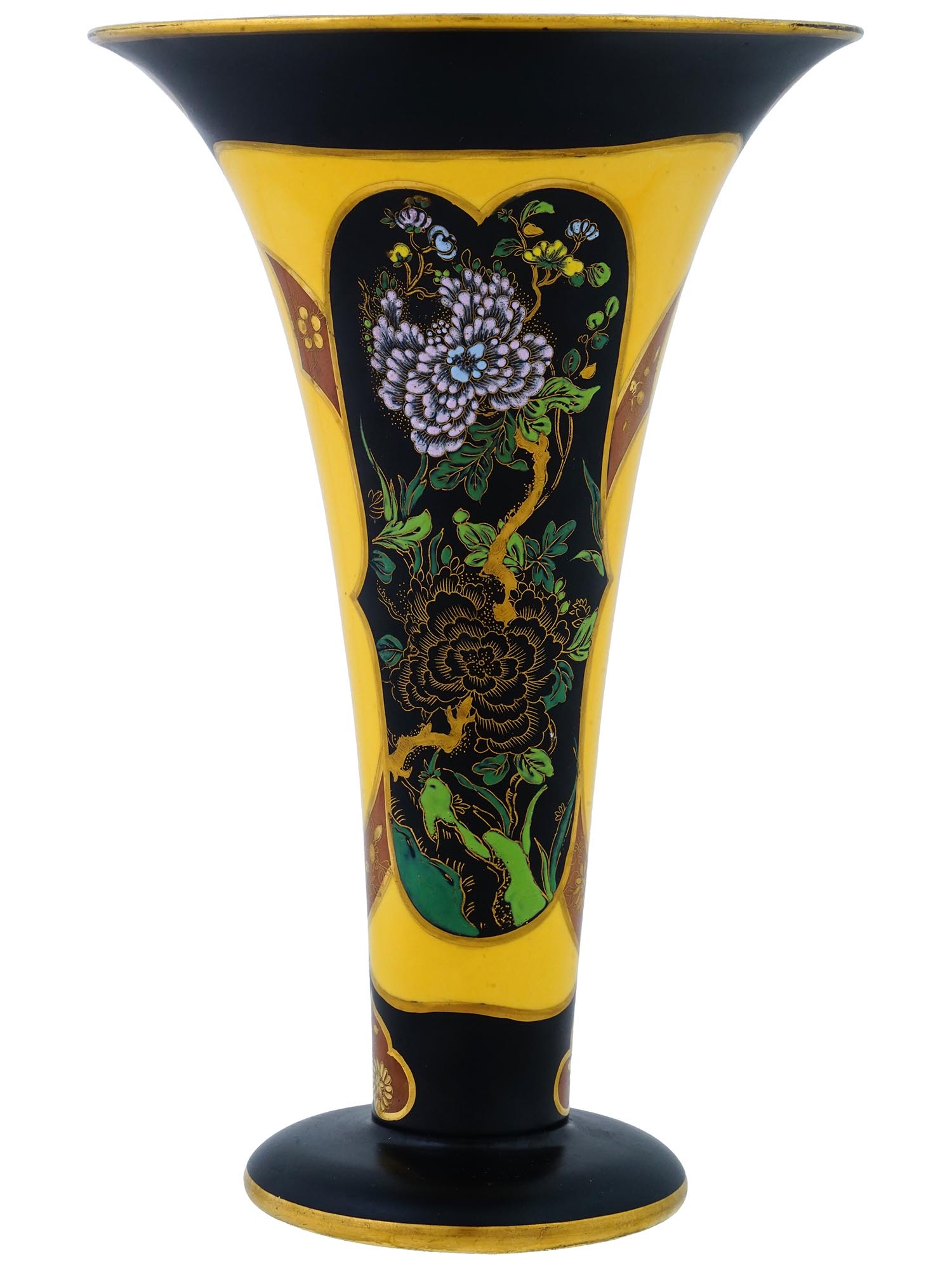 YELLOW CERAMIC VASE FROM CARLTON WARE ENGLAND PIC-3