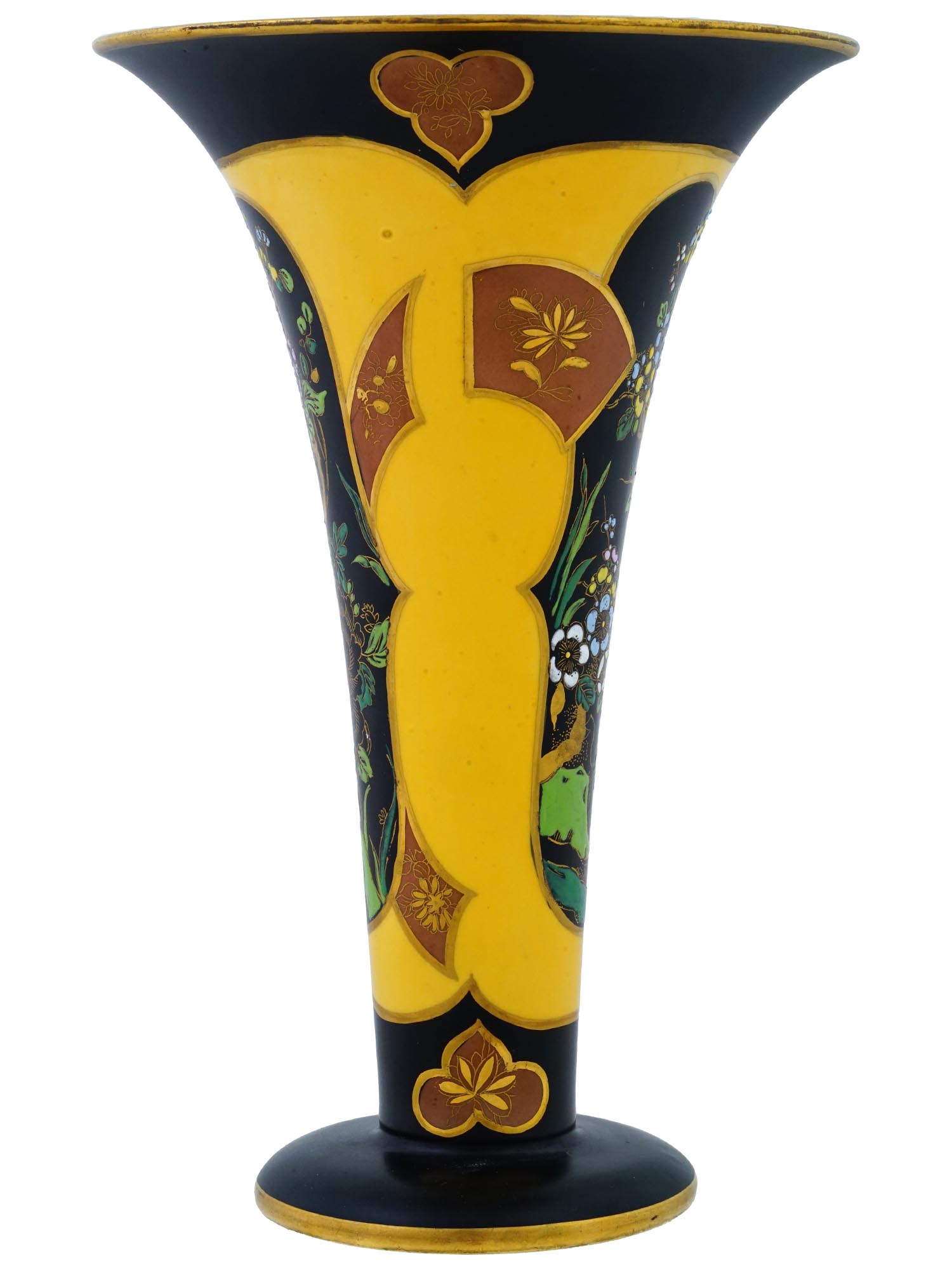 YELLOW CERAMIC VASE FROM CARLTON WARE ENGLAND PIC-2