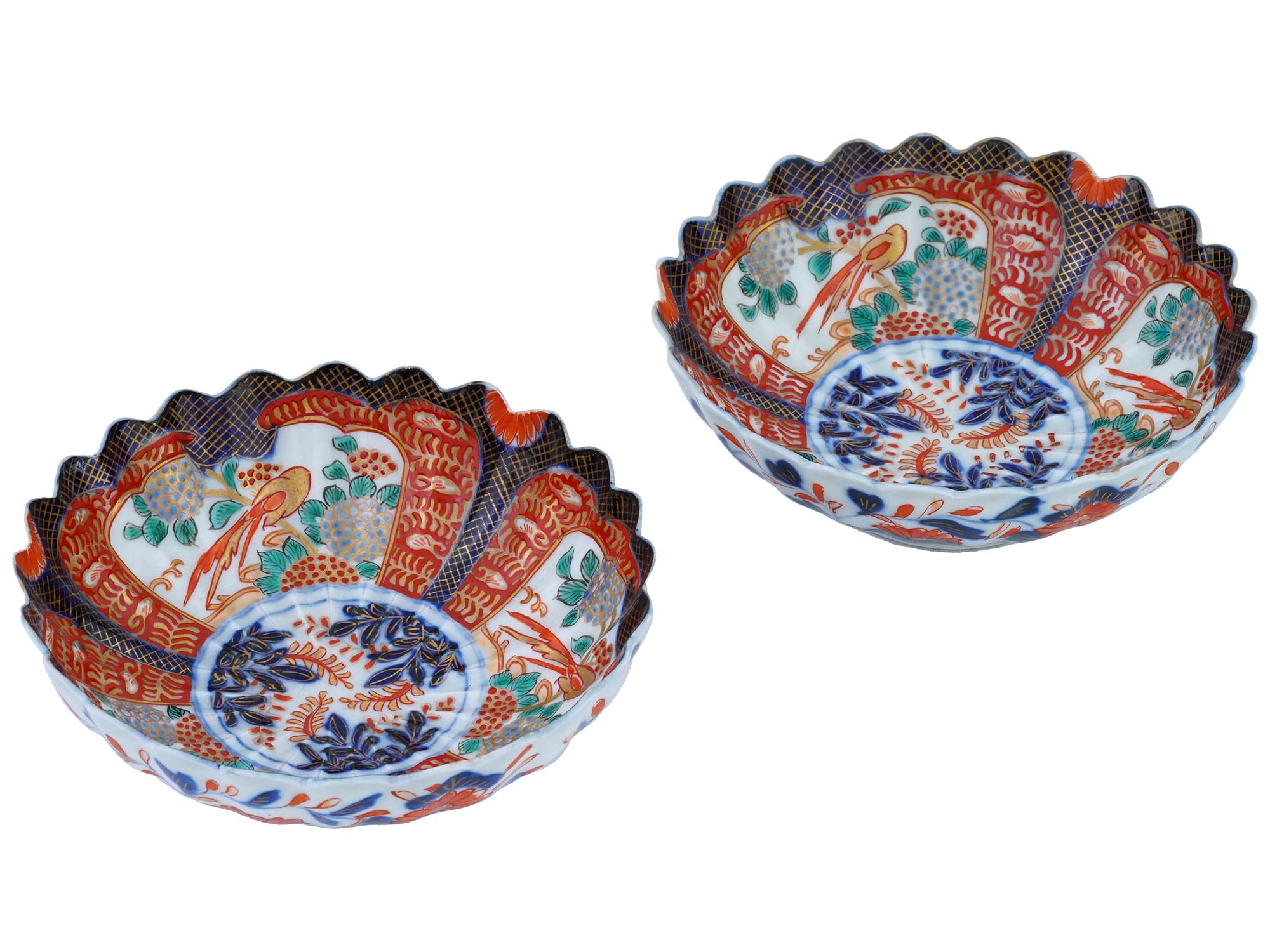 PAIR OF ANTIQUE JAPANESE IMARI PORCELAIN BOWLS PIC-1