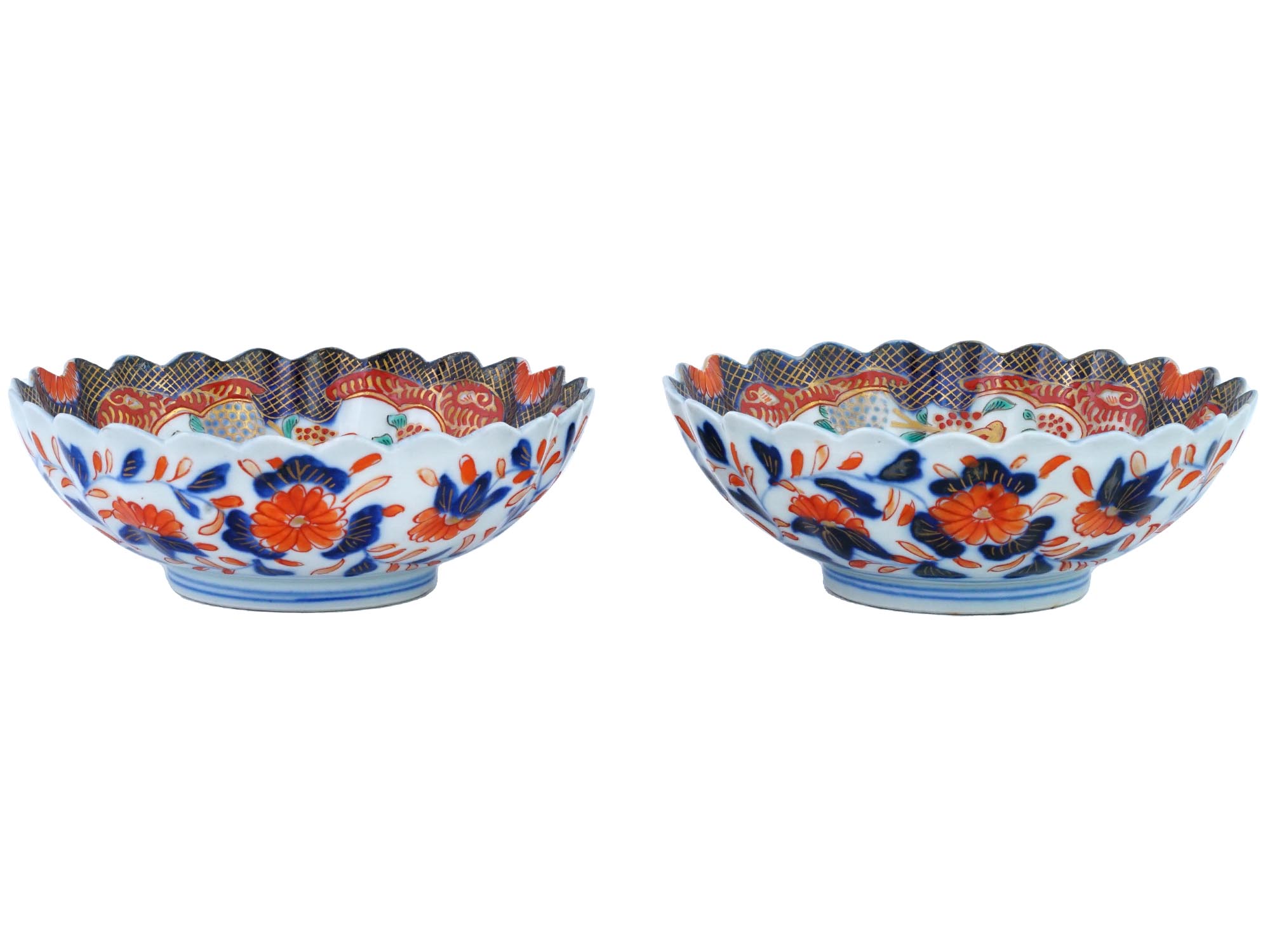 PAIR OF ANTIQUE JAPANESE IMARI PORCELAIN BOWLS PIC-0