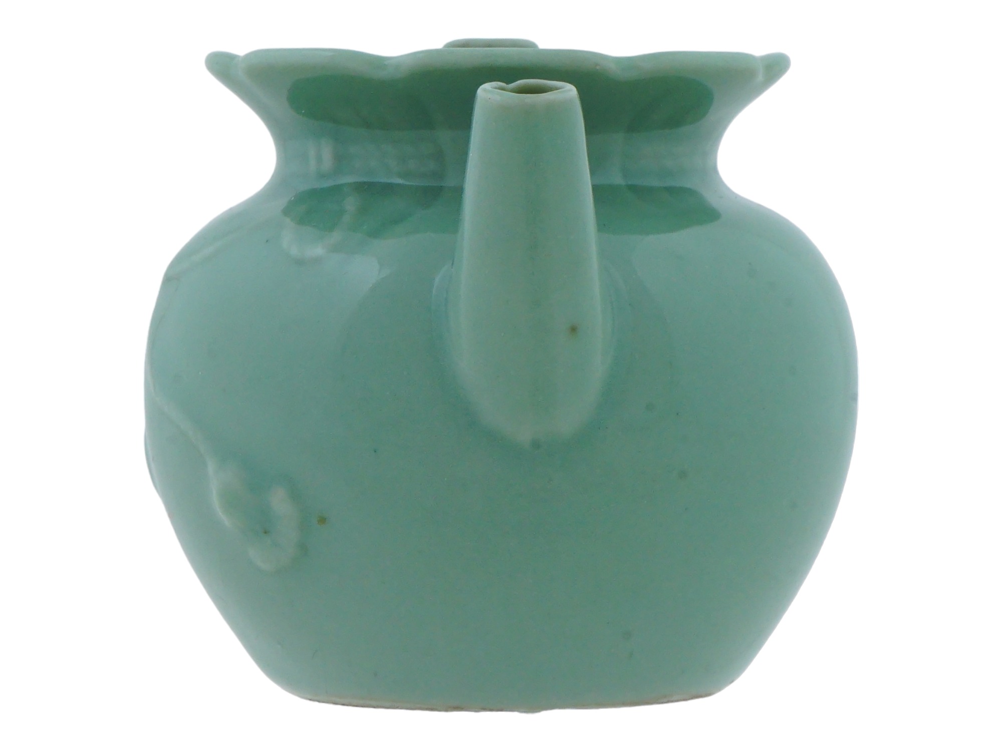 VINTAGE CHINESE CELADON LIDDED MINIATURE TEAPOT PIC-2