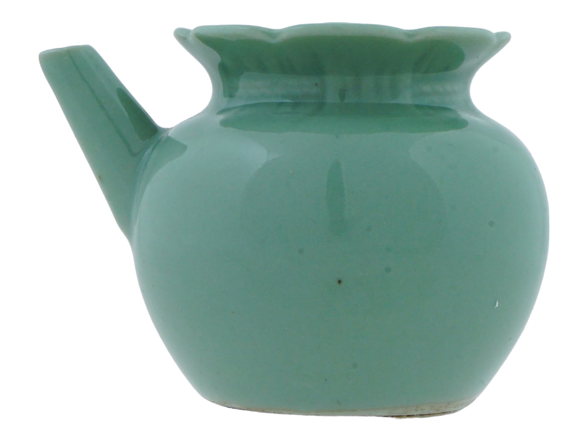 VINTAGE CHINESE CELADON LIDDED MINIATURE TEAPOT PIC-3