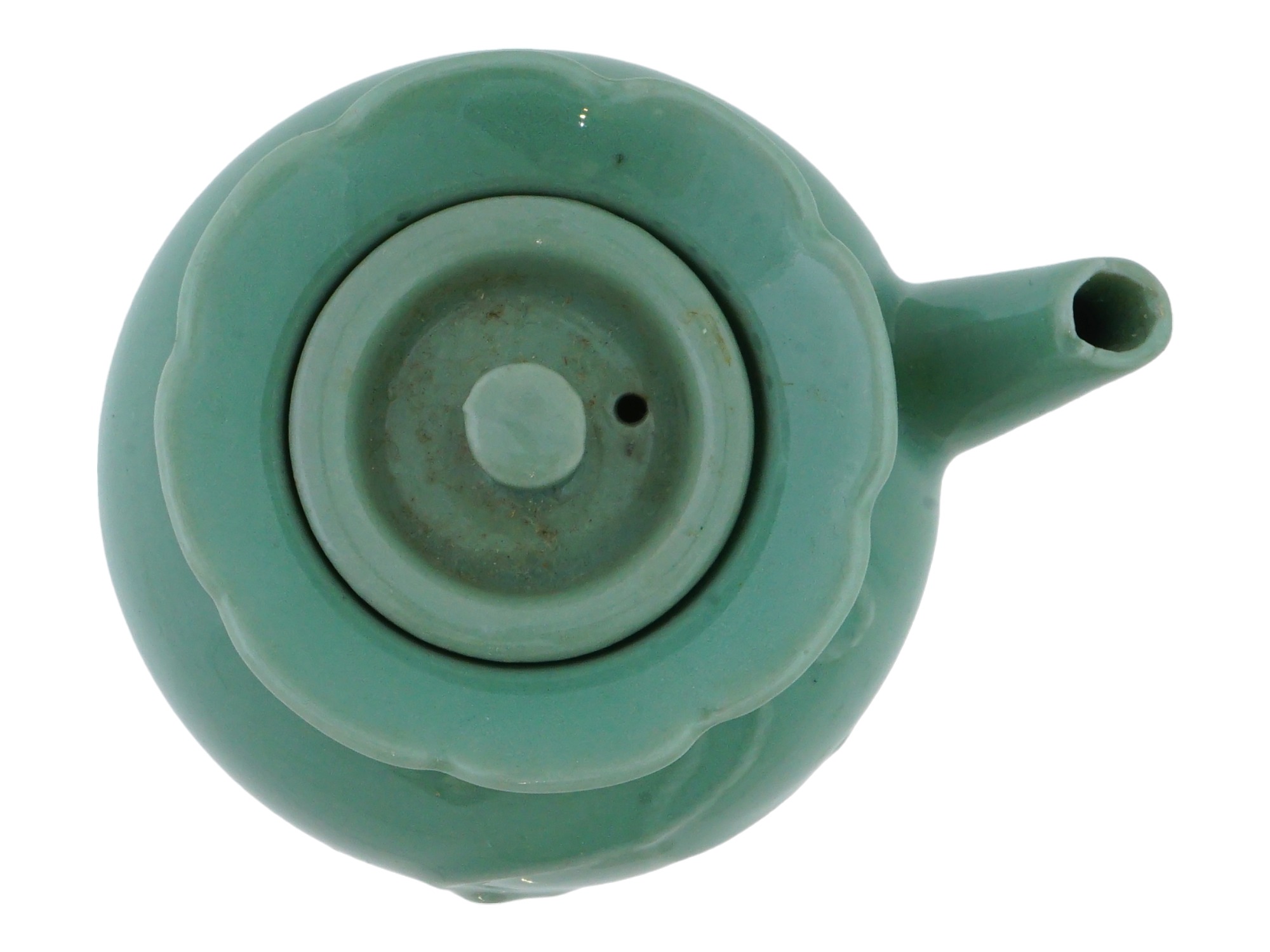 VINTAGE CHINESE CELADON LIDDED MINIATURE TEAPOT PIC-7