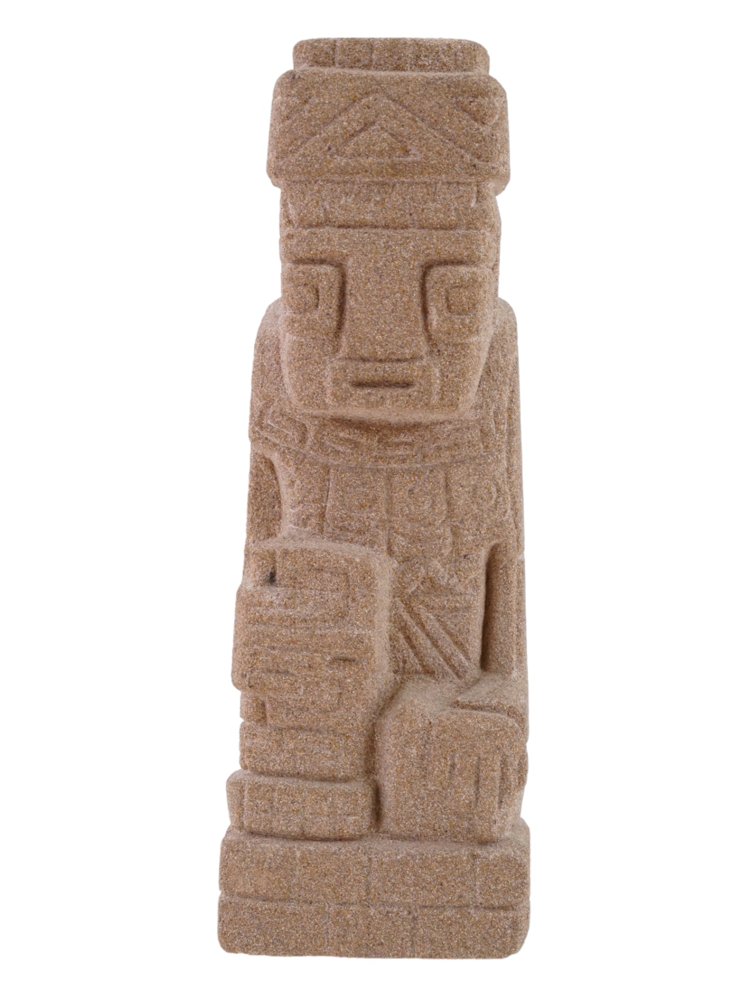 MID 20TH PRE COLUMBINA MANNER TOLTEC CAST STONE TOTEM PIC-1