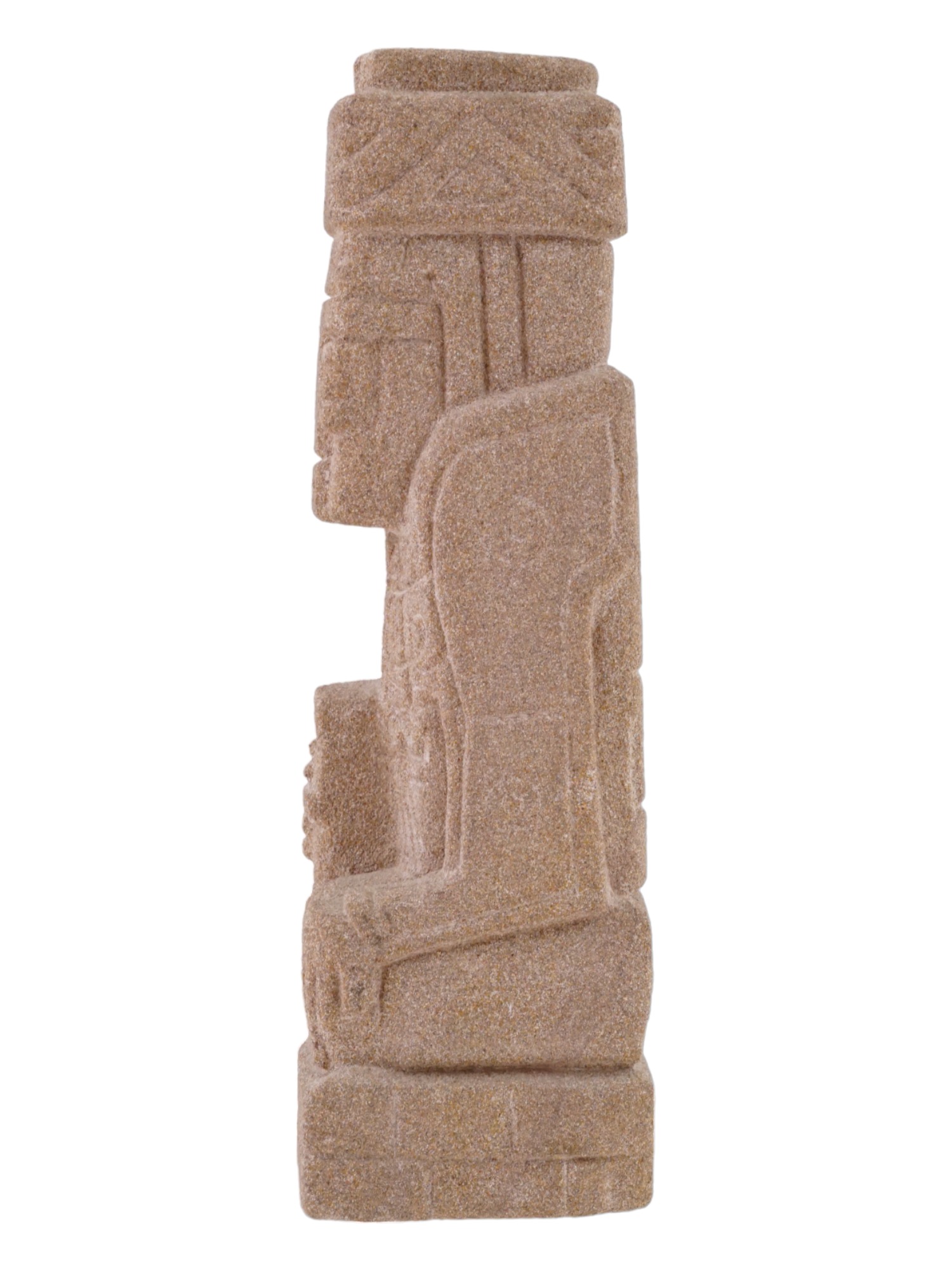 MID 20TH PRE COLUMBINA MANNER TOLTEC CAST STONE TOTEM PIC-2