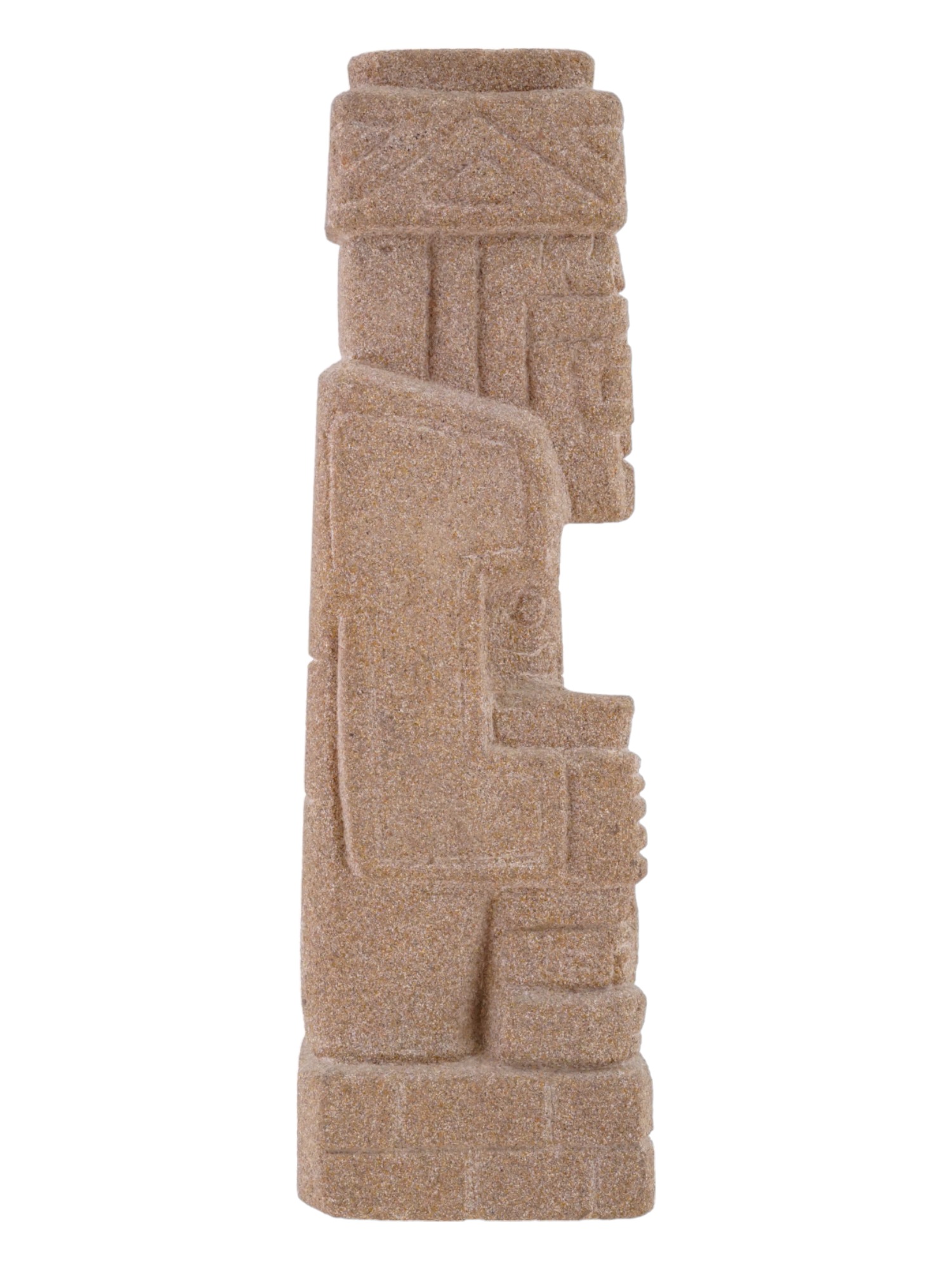 MID 20TH PRE COLUMBINA MANNER TOLTEC CAST STONE TOTEM PIC-4