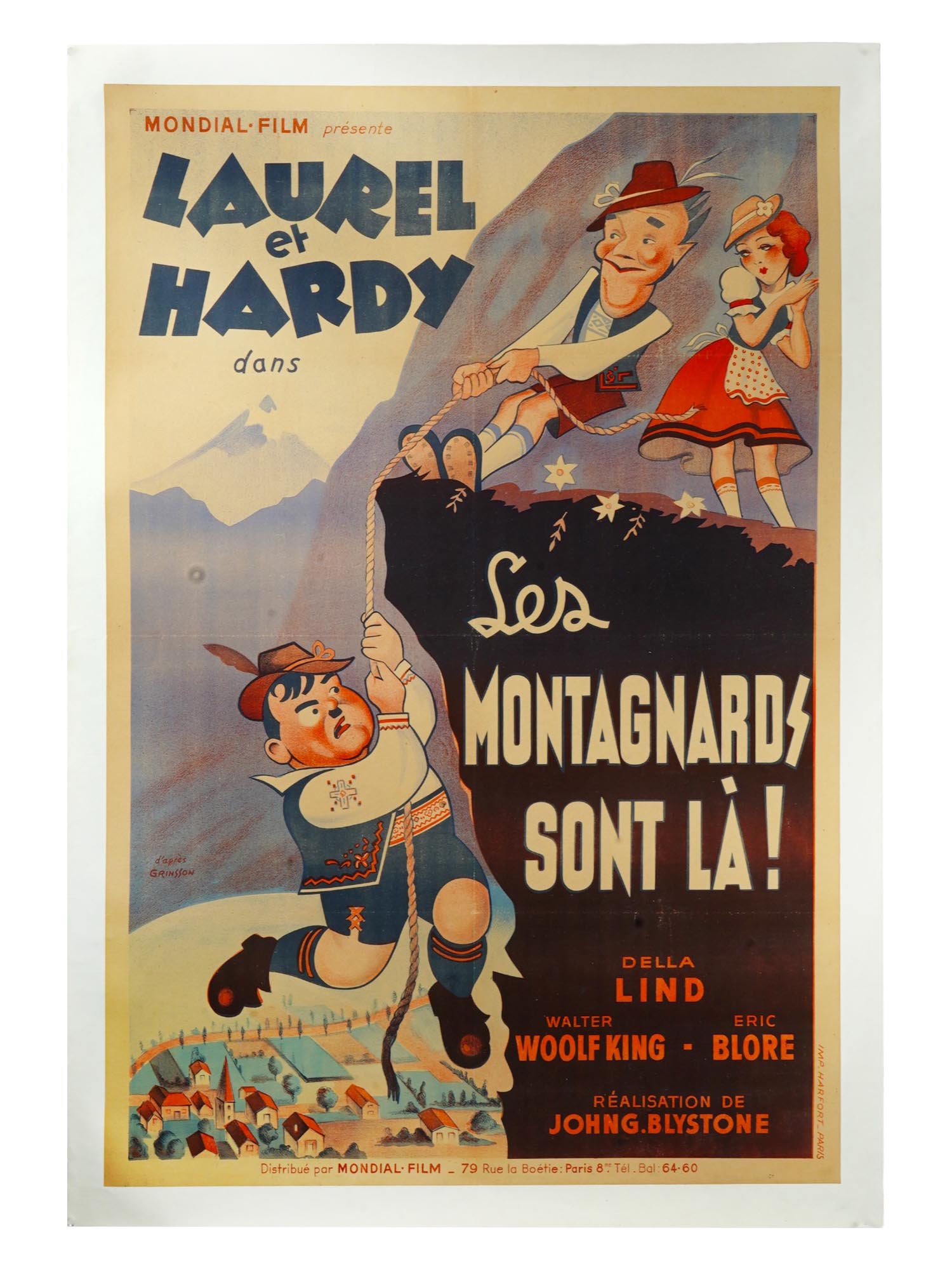 FRENCH LAUREL AND HARDY MOVIE POSTER BY GRINSSON PIC-0