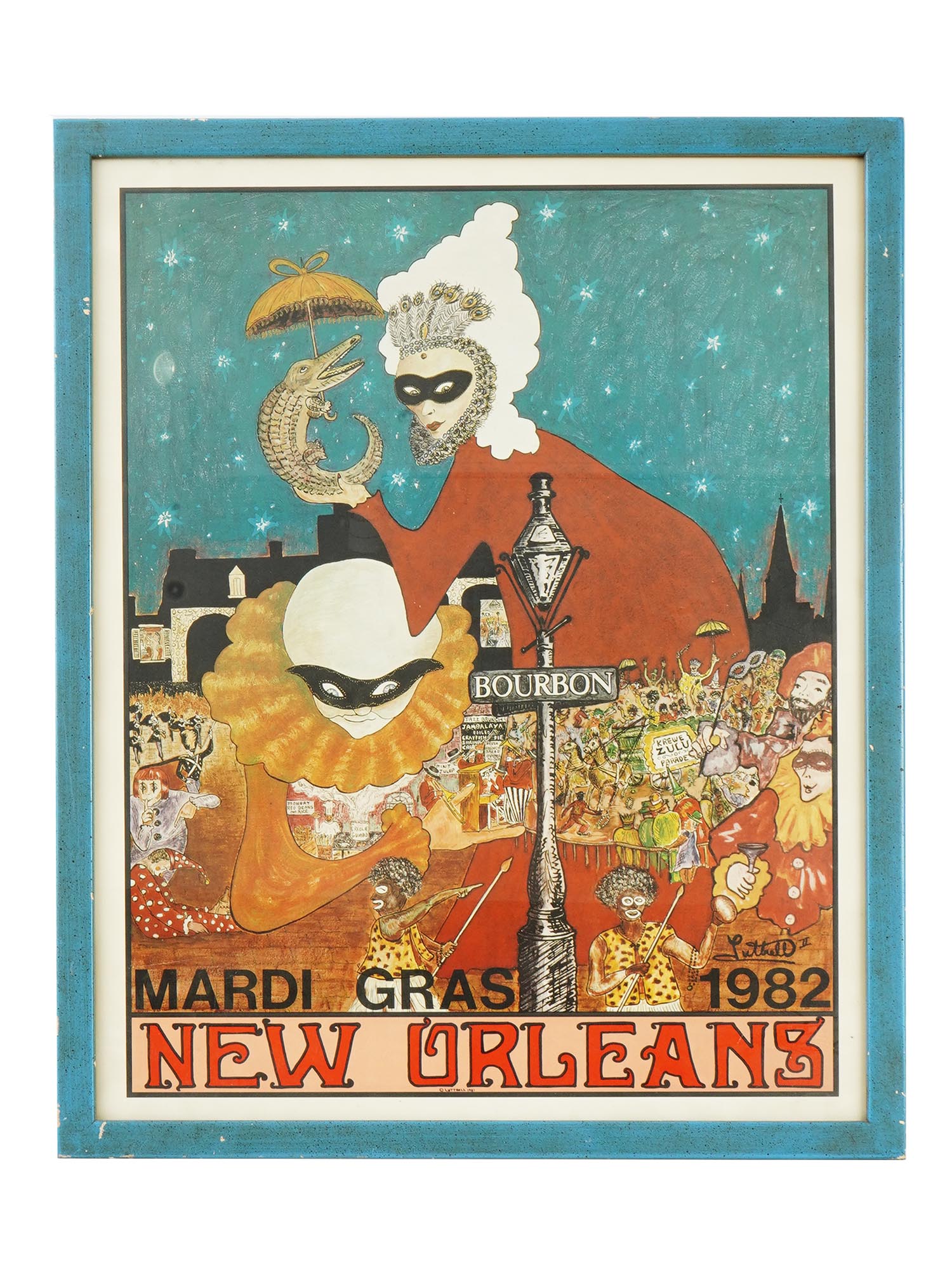 MARDI GRAS NEW ORLEANS POSTER BY GEORGE LUTTRELL II PIC-0