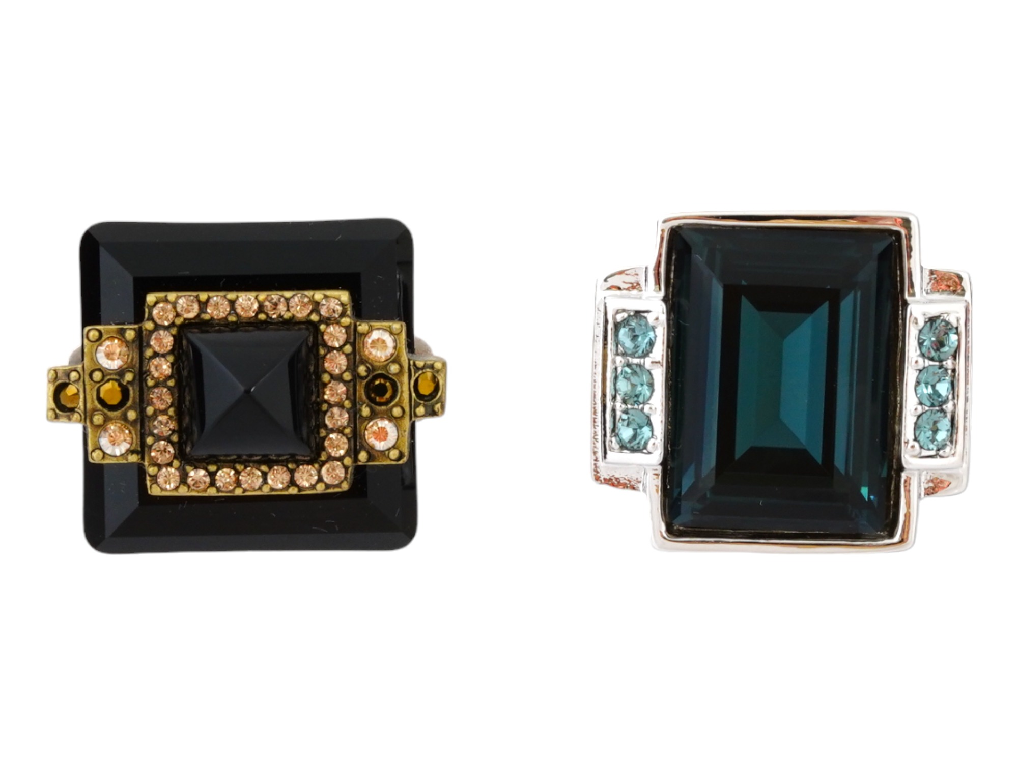 JUDITH LEIBER DECO AND CHERISSE COCKTAIL RINGS IOB PIC-1