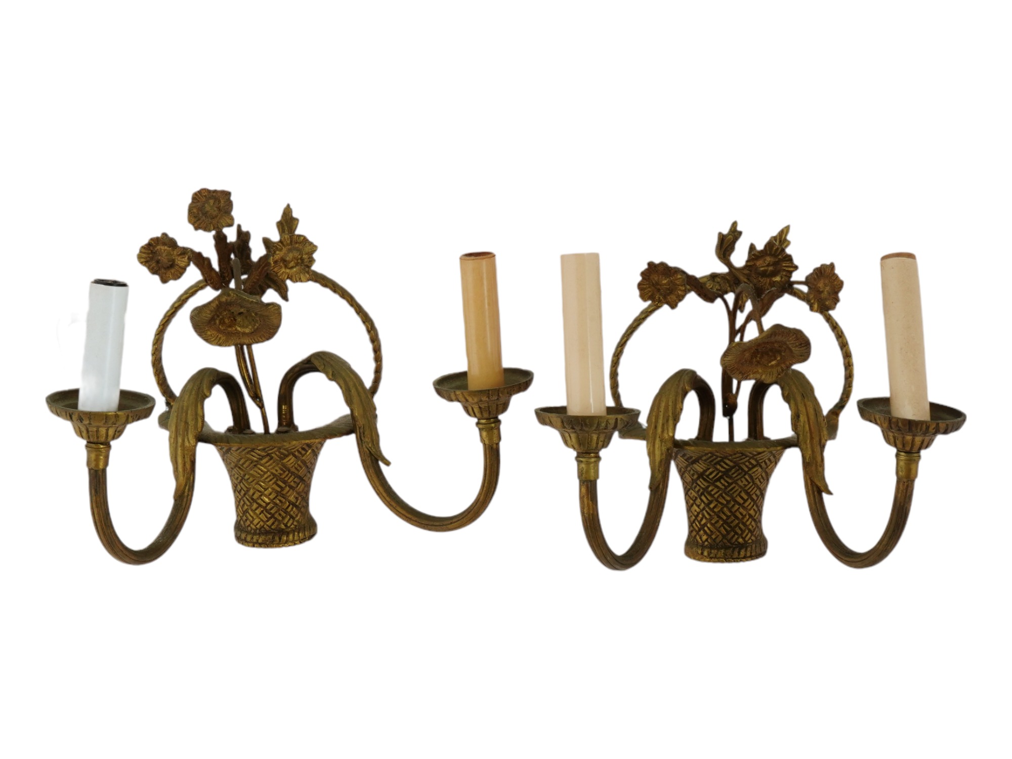 EUROPEAN FLOWERS BRONZE DECOR WALL LIGHT SCONCES PIC-0