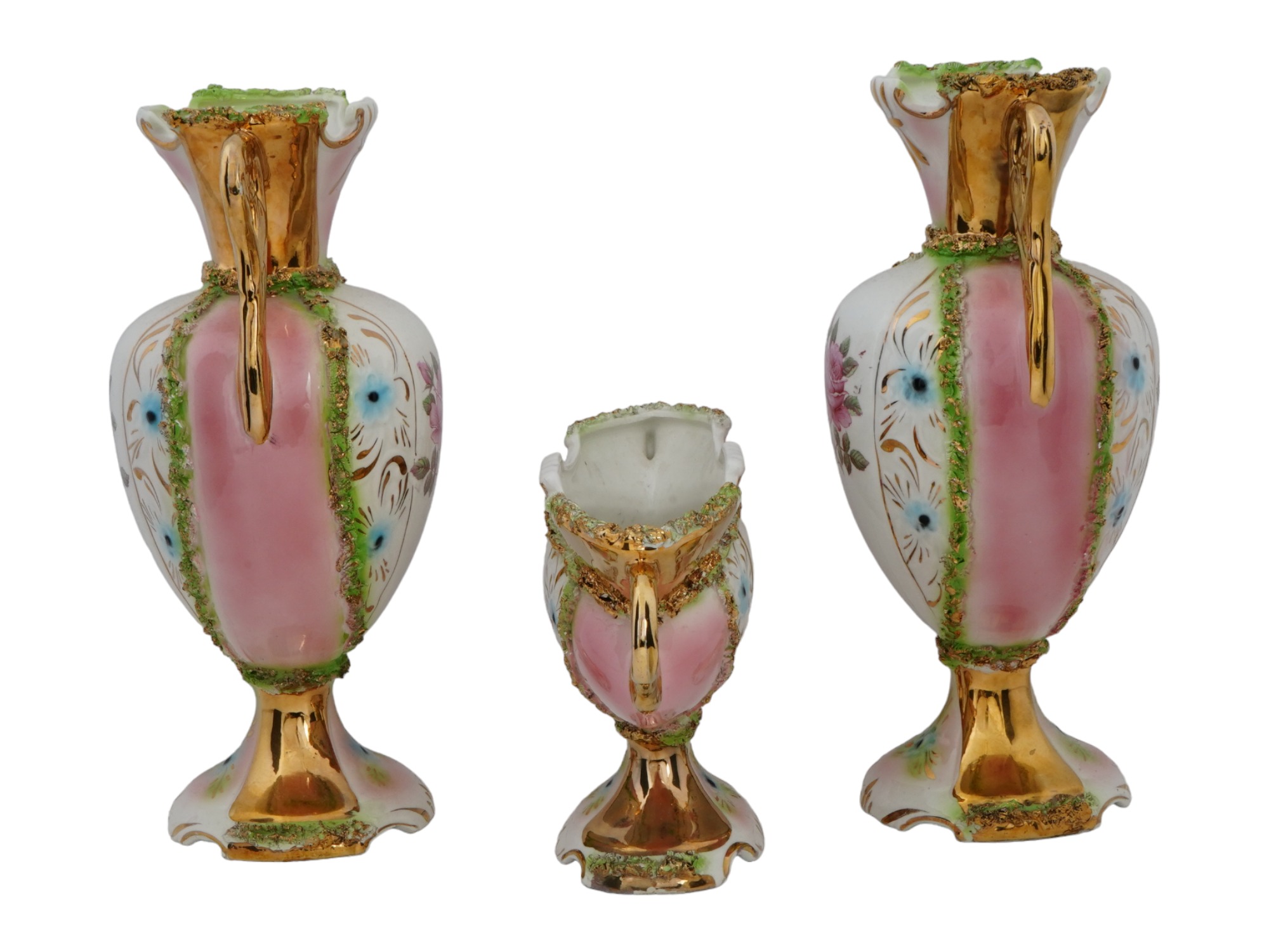 ITALIAN SESTO FIOR PORCELAIN VASES AND CENTERPIECE PIC-1