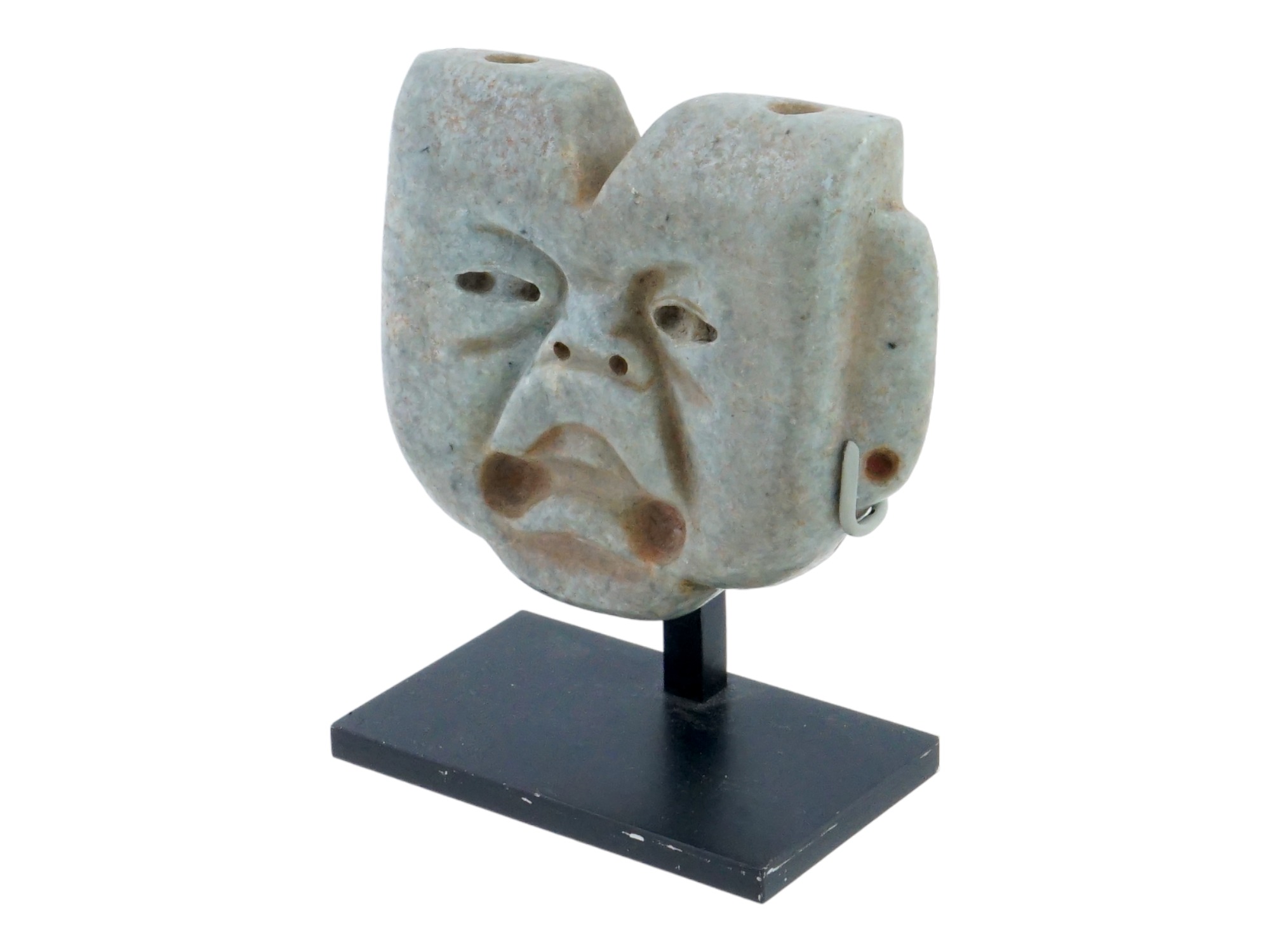 CARVED OLMEC HEAD PRE COLUMBIAN AMERICA MADE STONE PIC-0