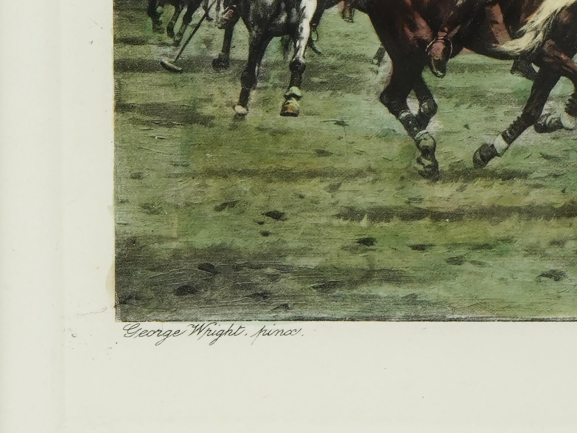 FOUR POLO SCENE COLOR LITHOGRAPHS AFTER GEORGE WRIGHT PIC-8