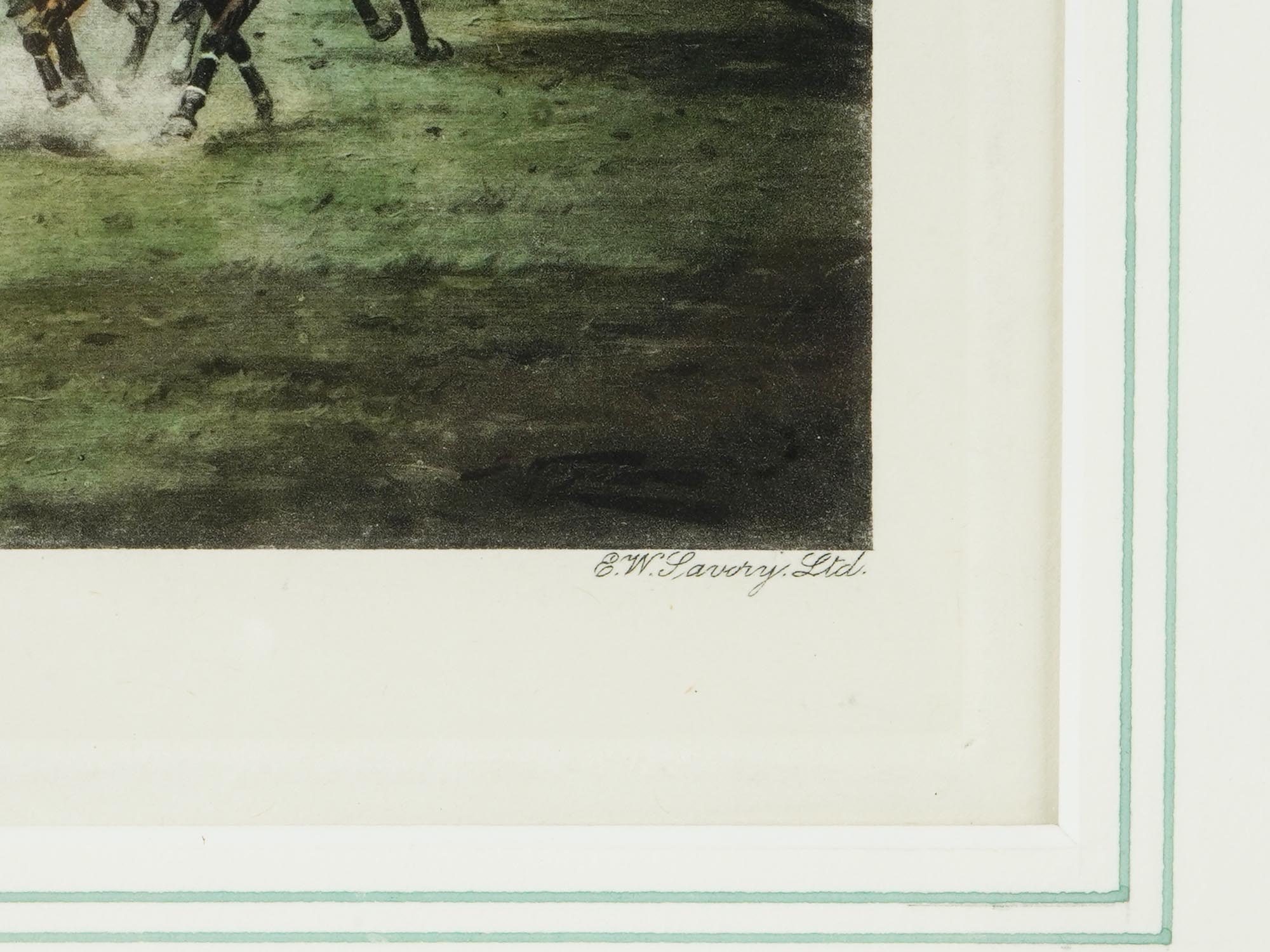 FOUR POLO SCENE COLOR LITHOGRAPHS AFTER GEORGE WRIGHT PIC-2